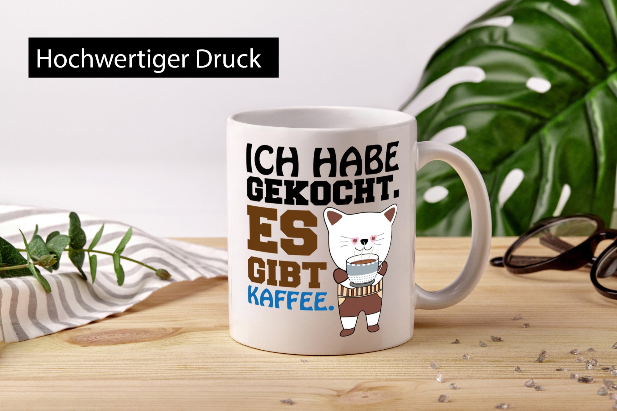 Es gibt Kaffee lustiger Spruch Geschenk Humor Geschenkidee Tasse