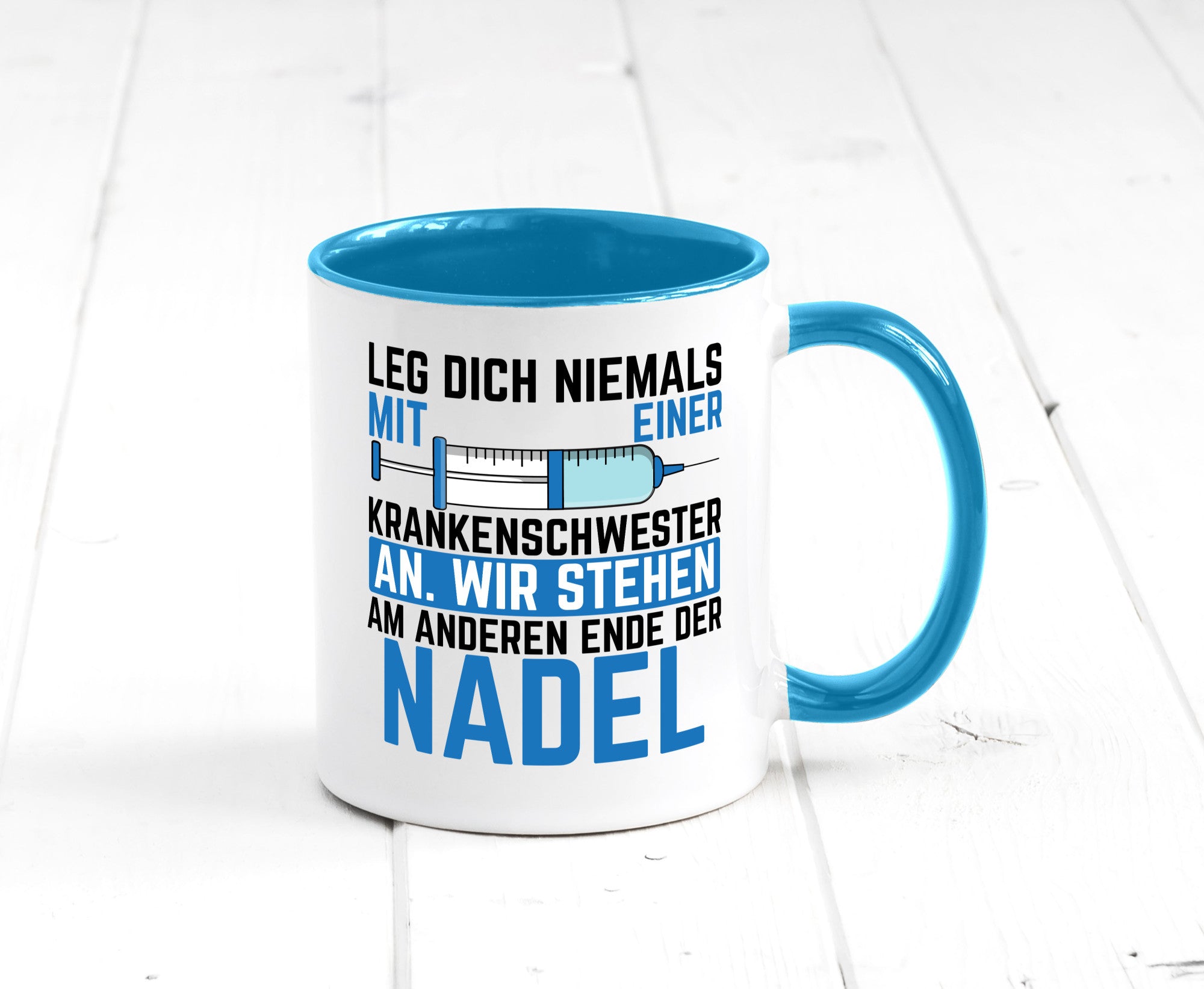 Krankenschwester anlegen | Nadel Spritze Klinik Spruch Geschenkidee Humor Tasse