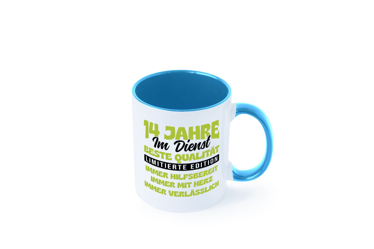 14 Jahre im Dienst | Jubiläum Arbeit v4 Geschenkidee Kollegen Büro Humor Tasse