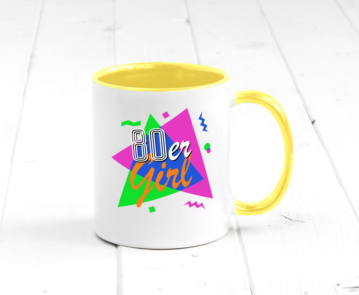 80er Girl - Jahre bunt + verrückt retro Humor Geschenkidee Tasse