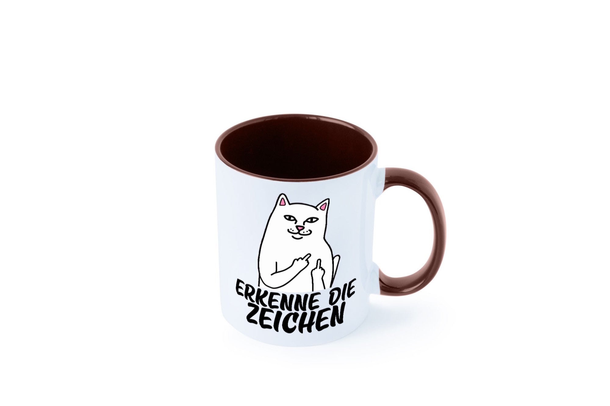 Erkenne die Zeichen | Katze Schatten Mittelfinger Geschenk Tierliebhaber Humor