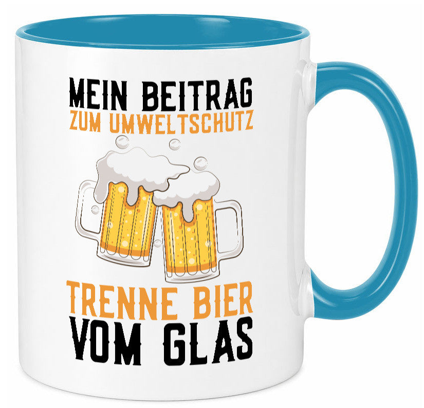 Beitrag zum Umweltschutz | Biertrinker Party Pils lustiger Spruch Geschenk Tasse