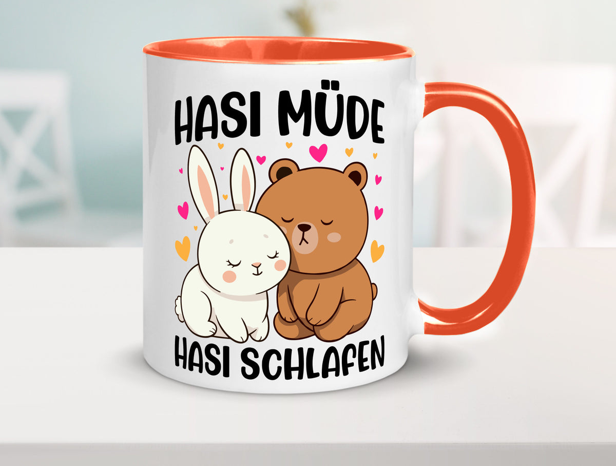 Hasi Müde | schlafen Kaninchen Häschen v2 lustiger Spruch Geschenk Humor Tasse