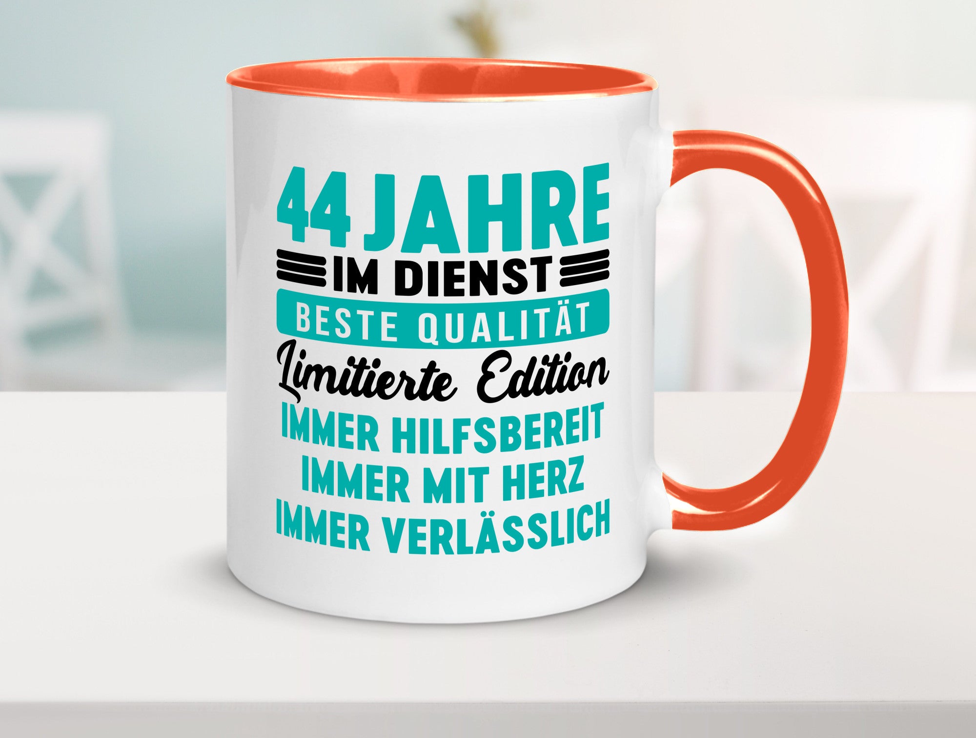 44 Jahre im Dienst | Jubiläum Arbeit v5 lustig Kollegen Büro Geschenk Tasse