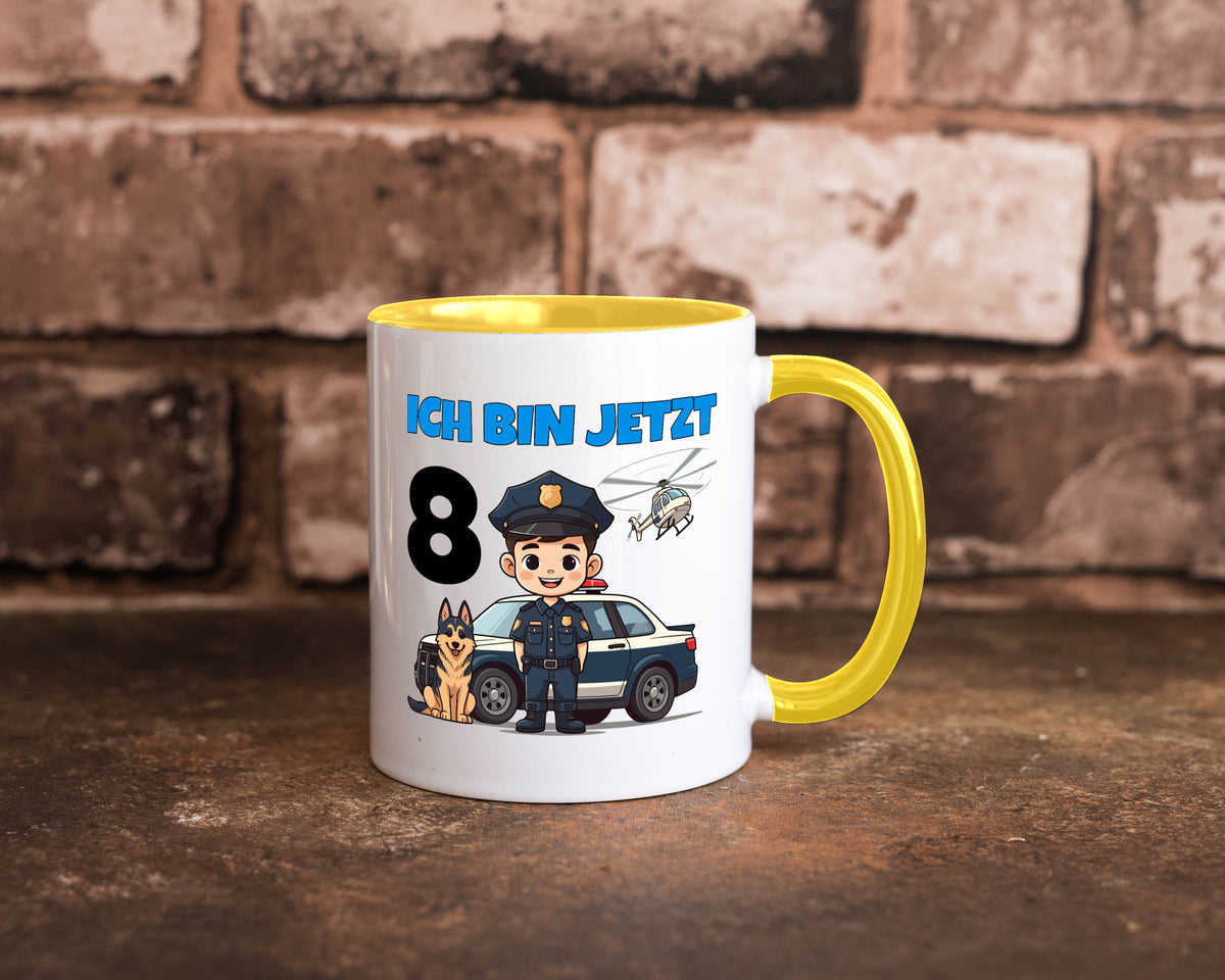 8. Geburtstag | 8 Jahre Polizei Kind Polizeiauto lustig Geschenkidee Geschenk Tasse