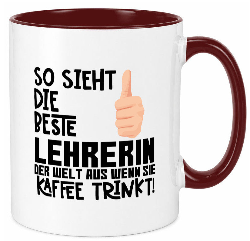 Beste Lehrerin | Lehrer Tasse Schule Dankeschön lustiger Spruch Geschenk Humor