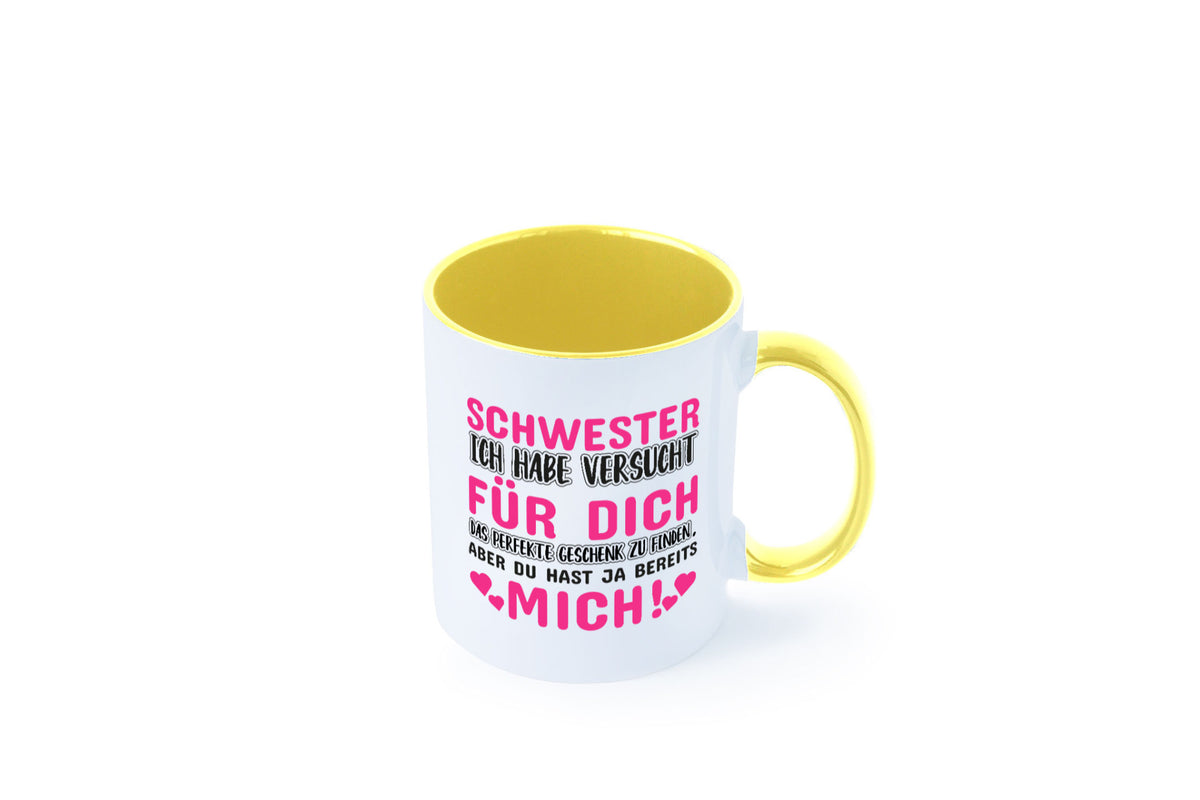 Schwester Tasse | lustiger Spruch Geschwisterliebe v2 Humor Geschenkidee