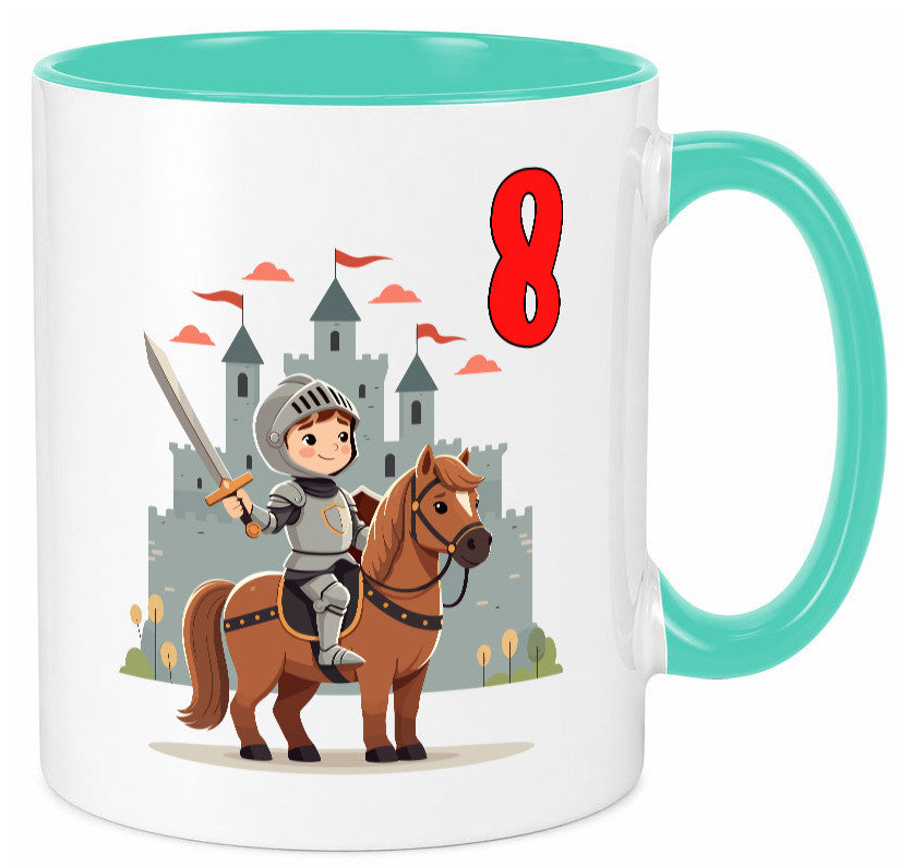 8. Geburtstag | 8 Jahre Ritter Junge Schloss Geschenk Geschenkidee lustiger Tasse