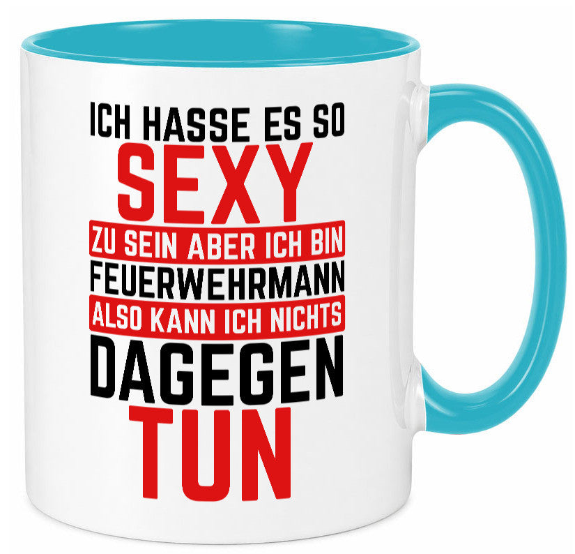 Sexy Feuerwehrmann | Helden Flammen Brandeinsatz lustig Humor Geschenkidee Tasse