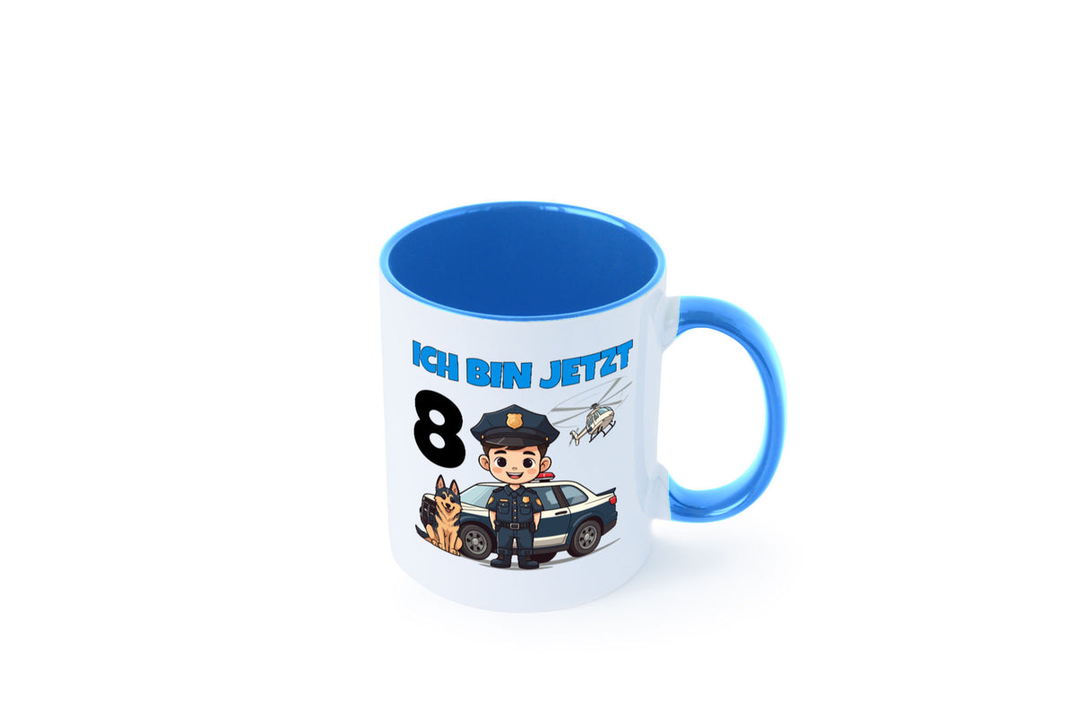 8. Geburtstag | 8 Jahre Polizei Kind Polizeiauto lustig Geschenkidee Geschenk Tasse
