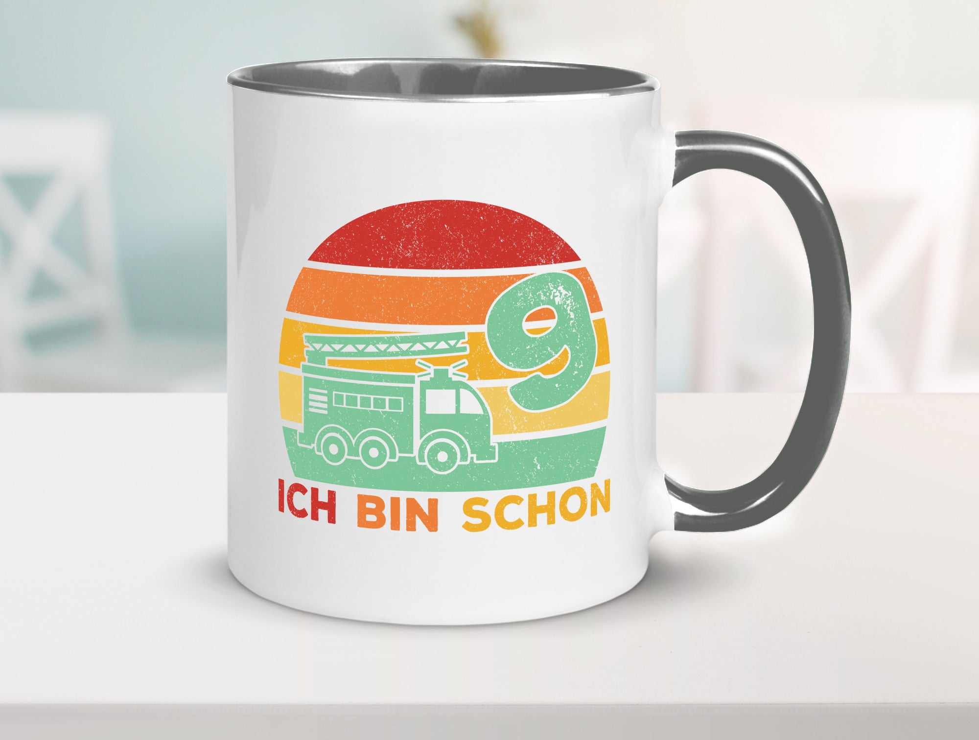 9. geburtstag | Feuerwehrauto 9 Jahre Feuerwehr Geschenk Geschenkidee lustiger