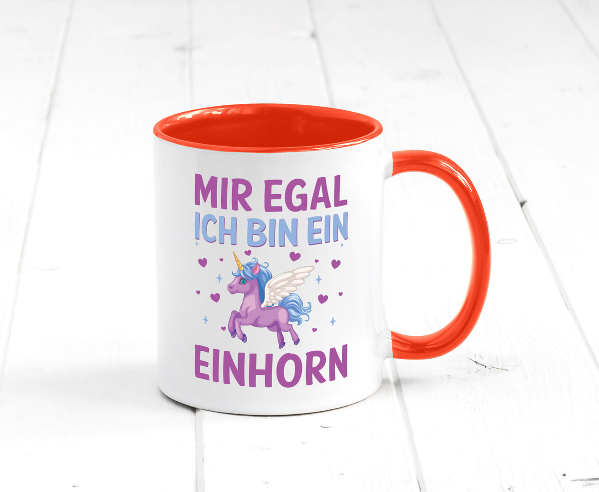 Mir egal, ich bin ein Einhorn| Herzen Geschenkidee Humor Tasse