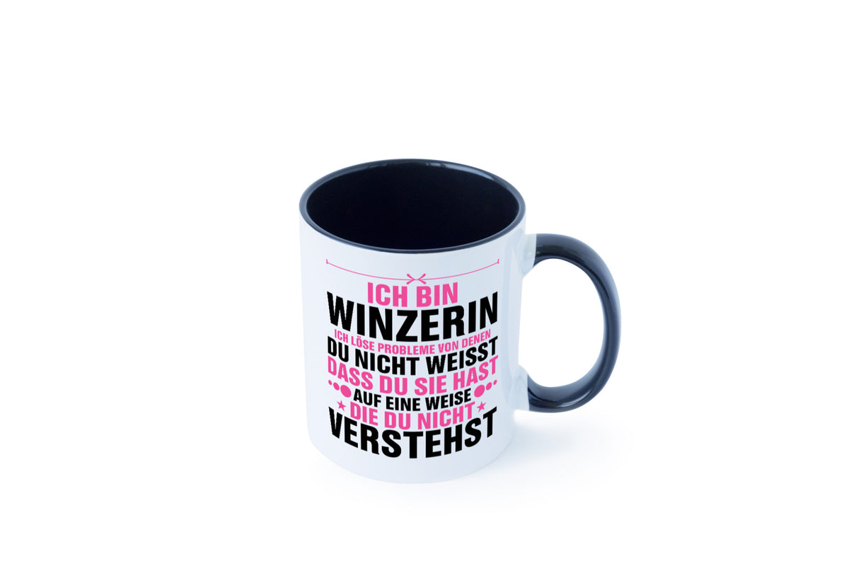 Löse Probleme: Winzerin | Weinbauer Wein Humor Geschenkidee Tasse