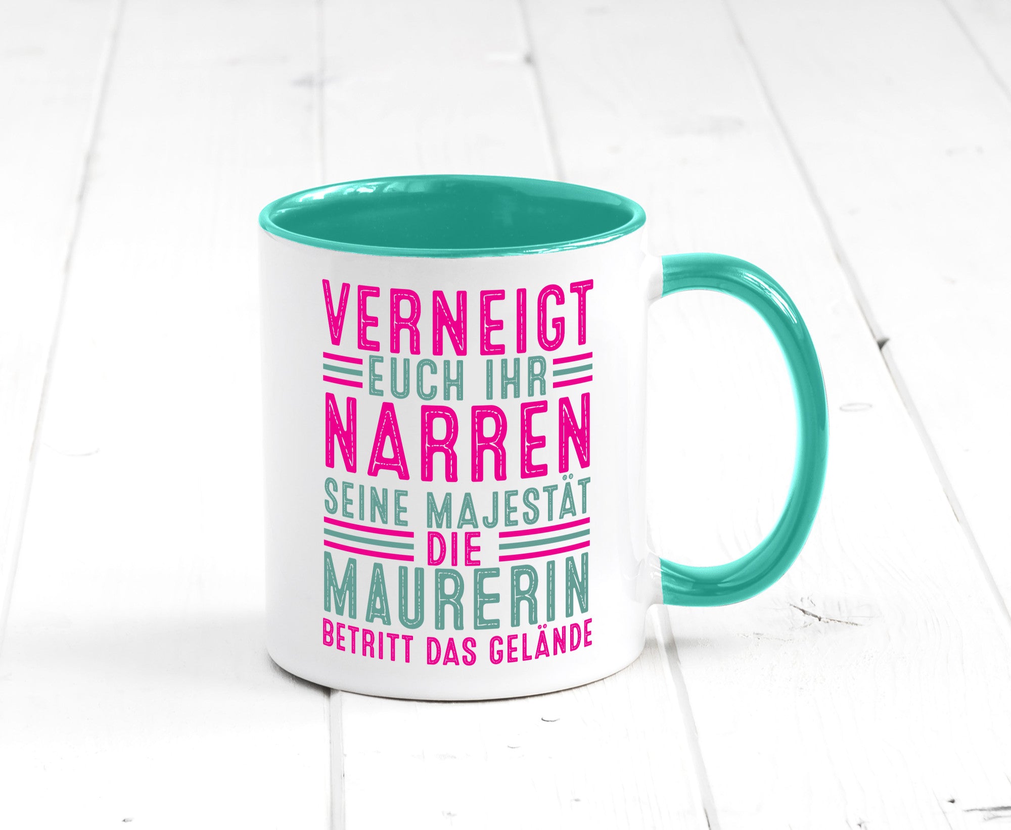 Verneigt euch: Maurerin Humor Geschenkidee Tasse