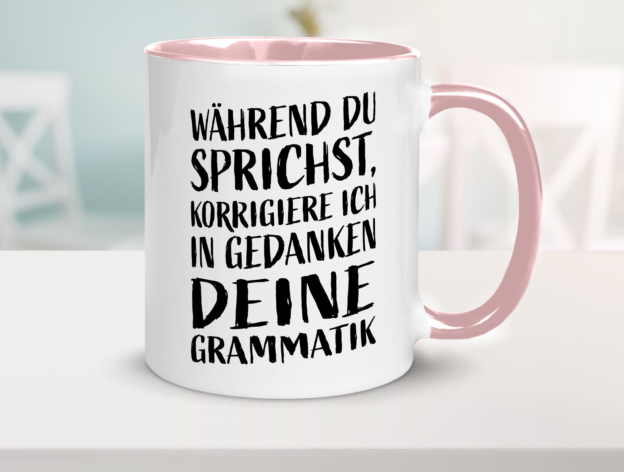 Während du sprichst, Grammatik korrigieren lustiger Spruch Geschenk Humor