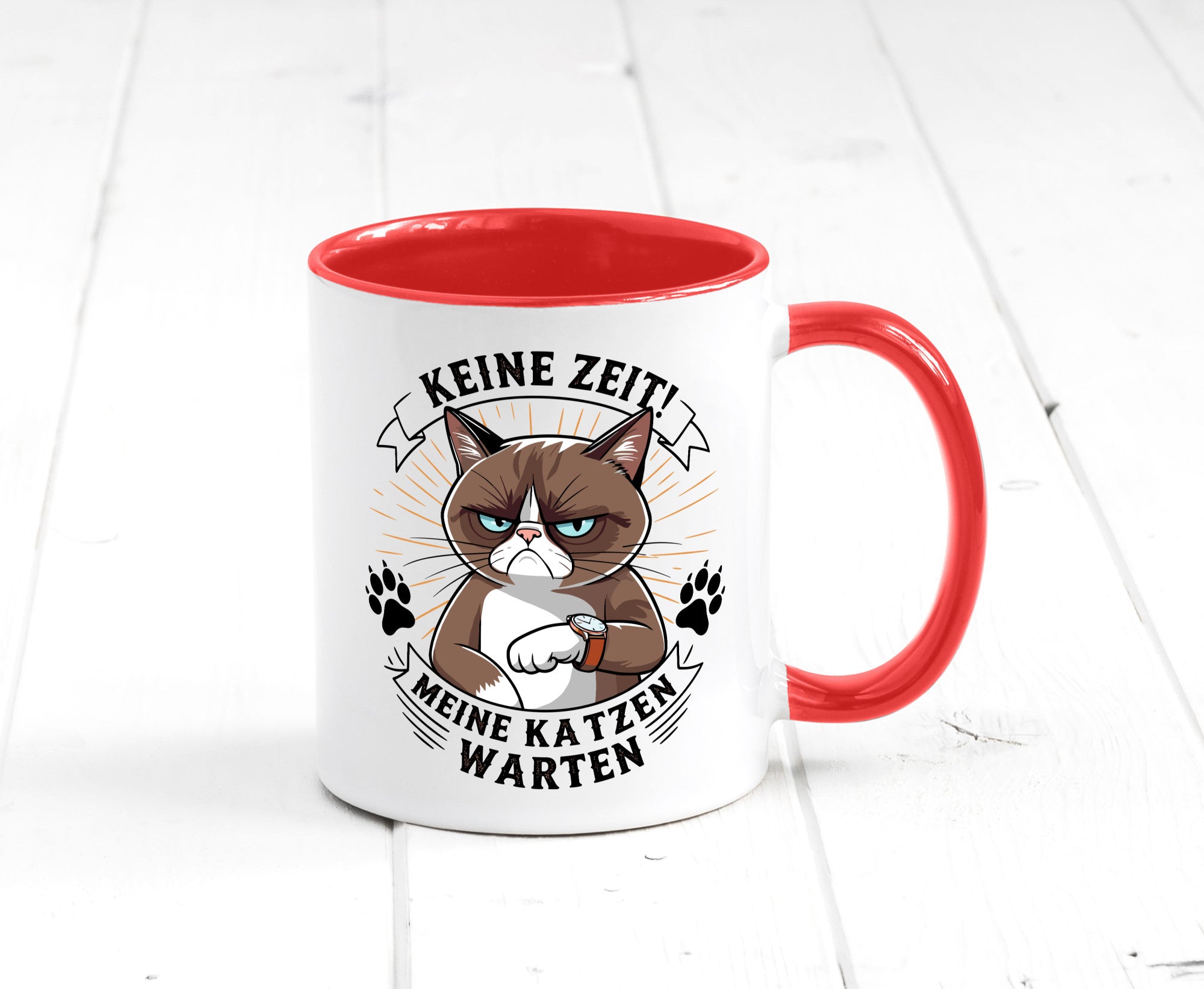 Keine Zeit meine Katzen Warten | Schwarze Katze Geschenkidee Tierliebhaber