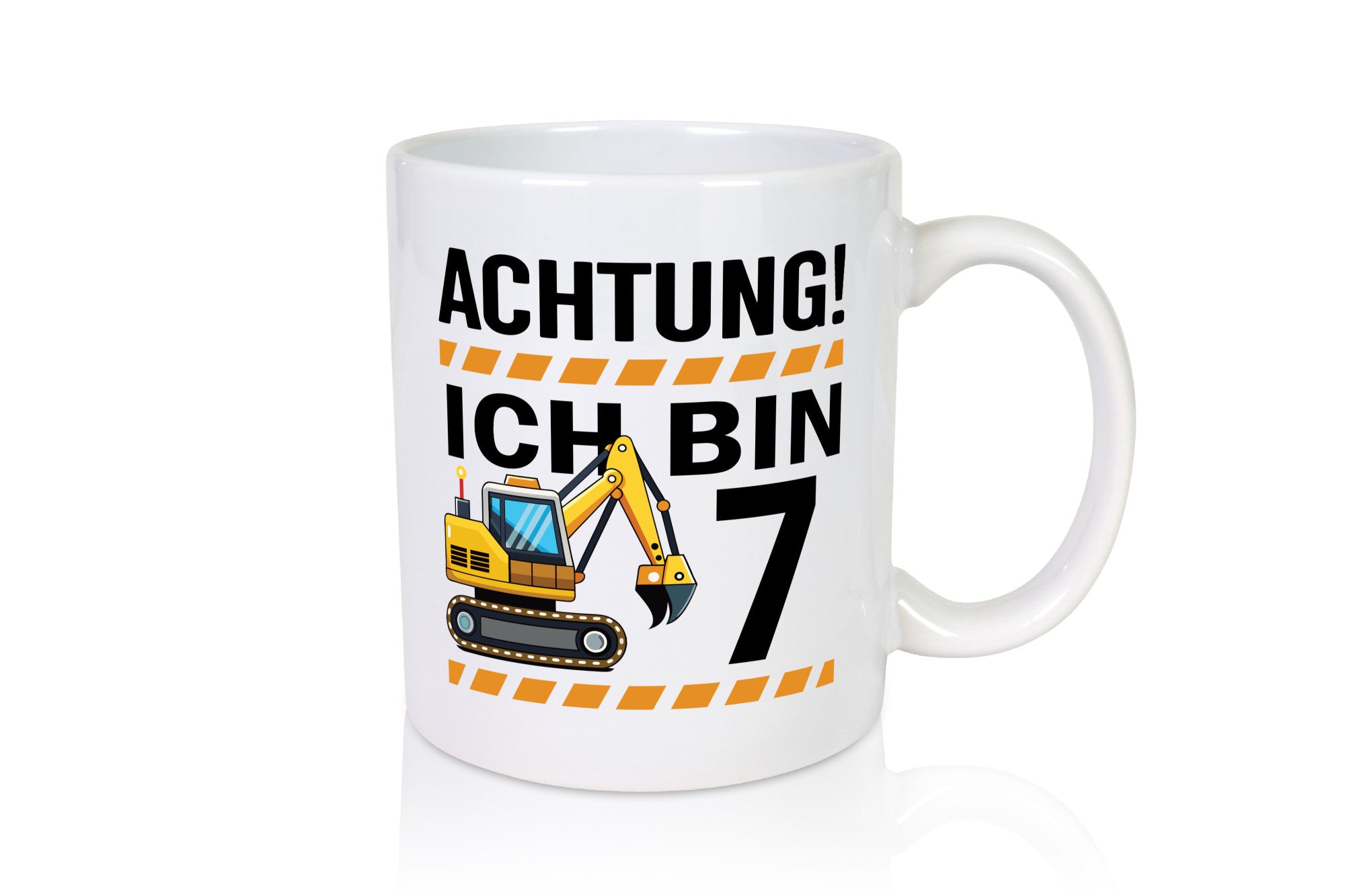 7 Geburtstag Ich bin | Bagger Junge lustiger Spruch Geschenk Geschenkidee Tasse