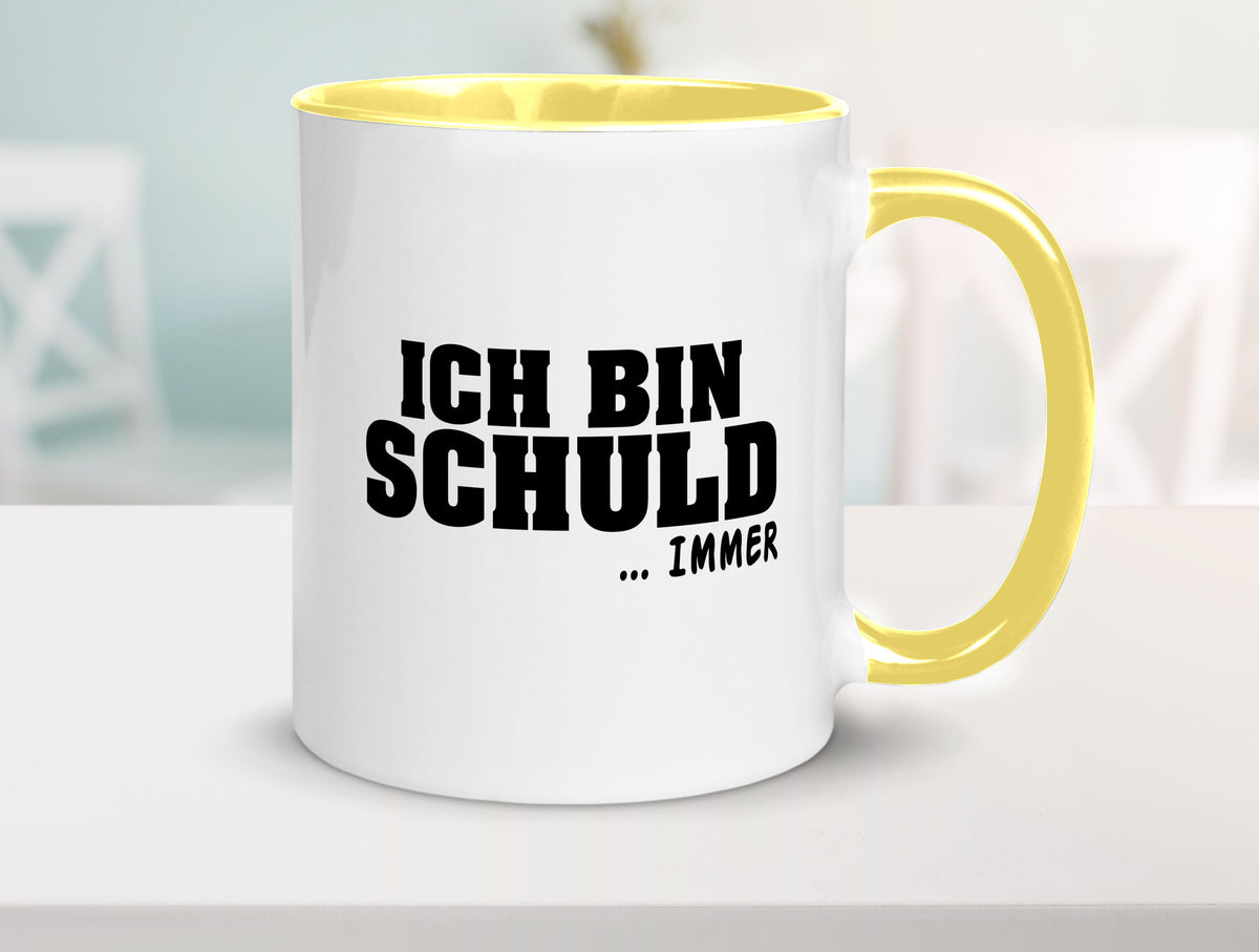 Ich bin Schuld | Schwarze Schaff lustig Humor Geschenkidee Geschenk Tasse