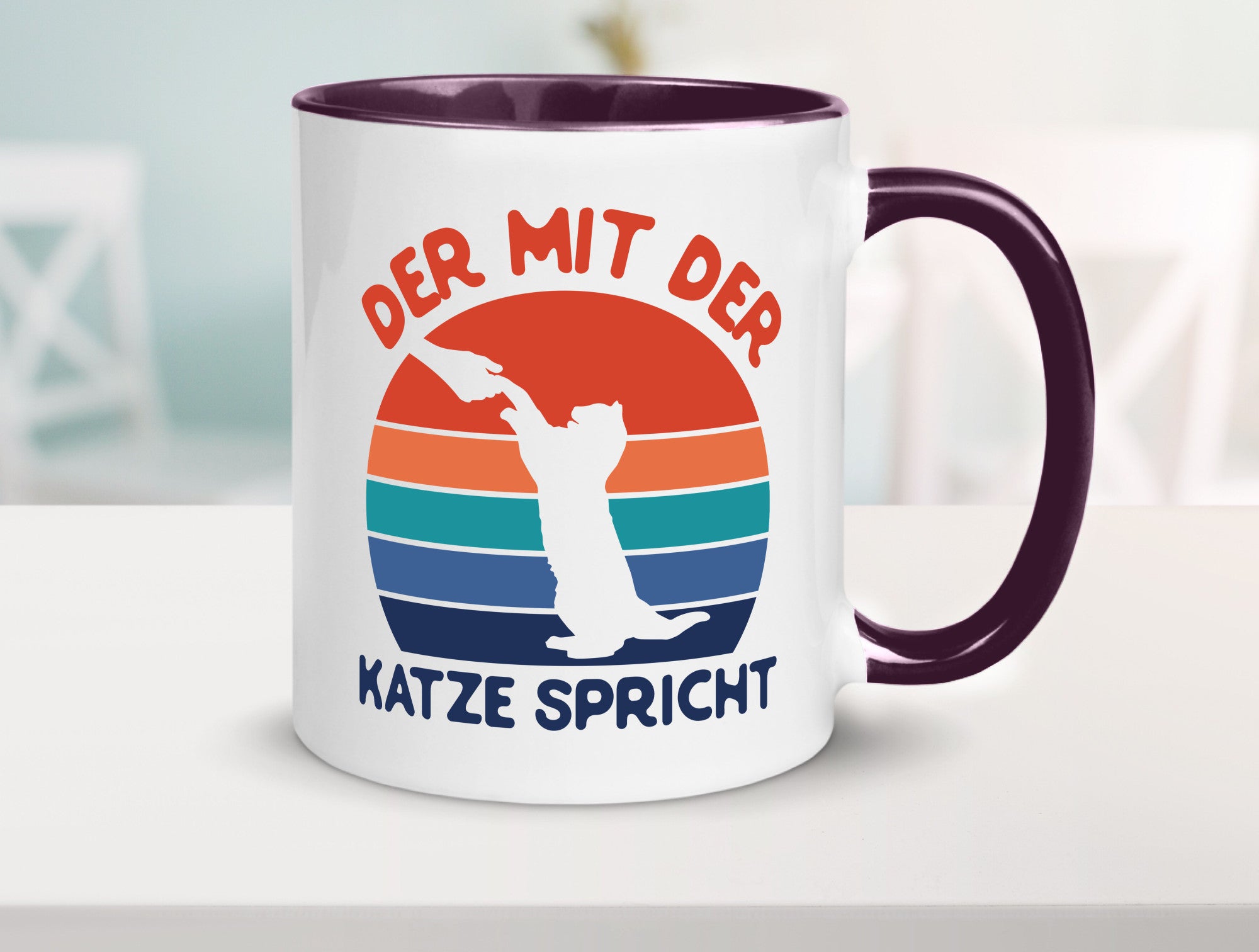 Der mit Katze Spricht | Katzenliebhaber Humor Tierliebhaber Geschenkidee Tasse