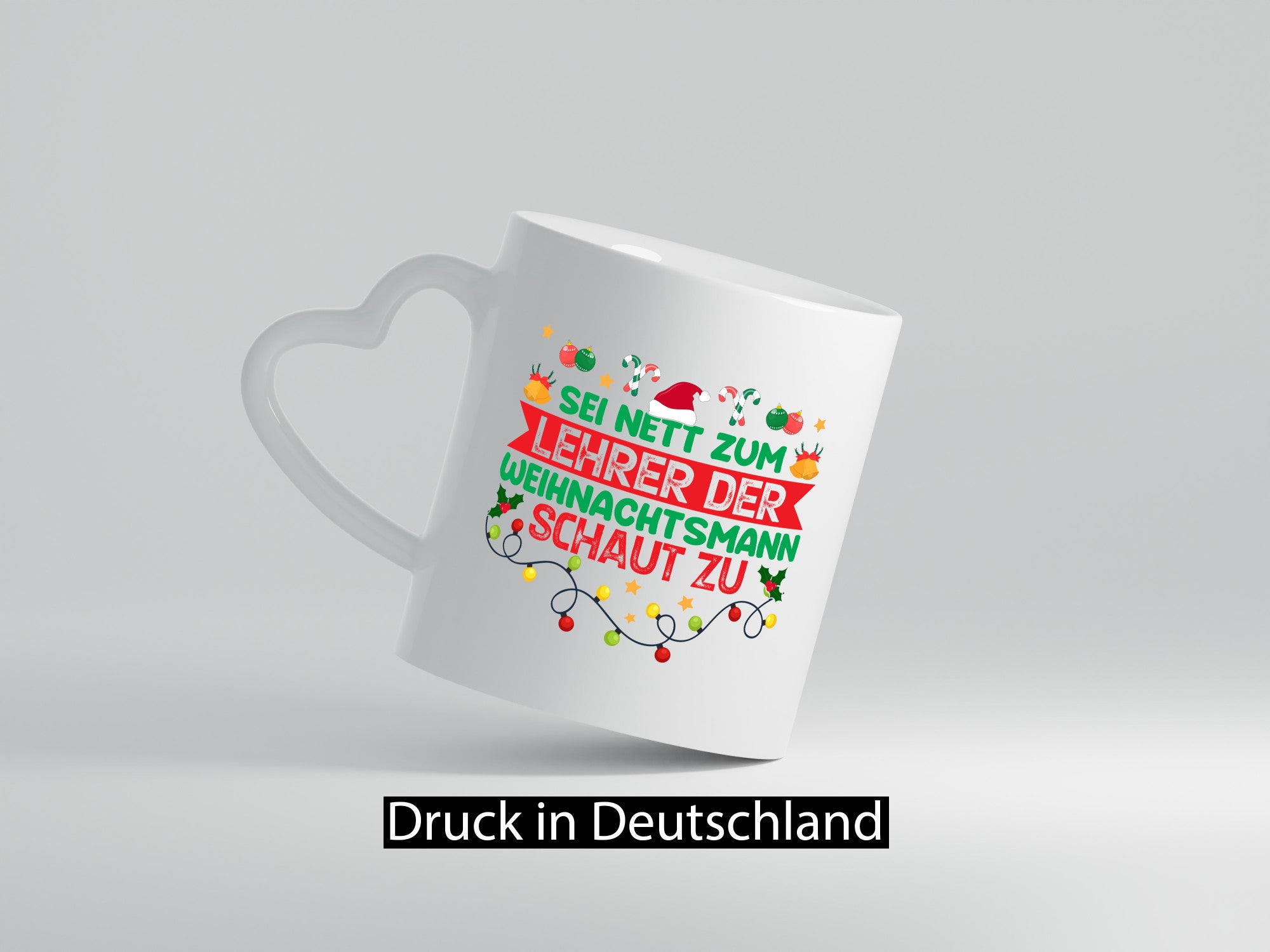 Sei nett zum Lehrer der Weihnachtsmann schaut zu v2 Geschenk Humor Geschenkidee
