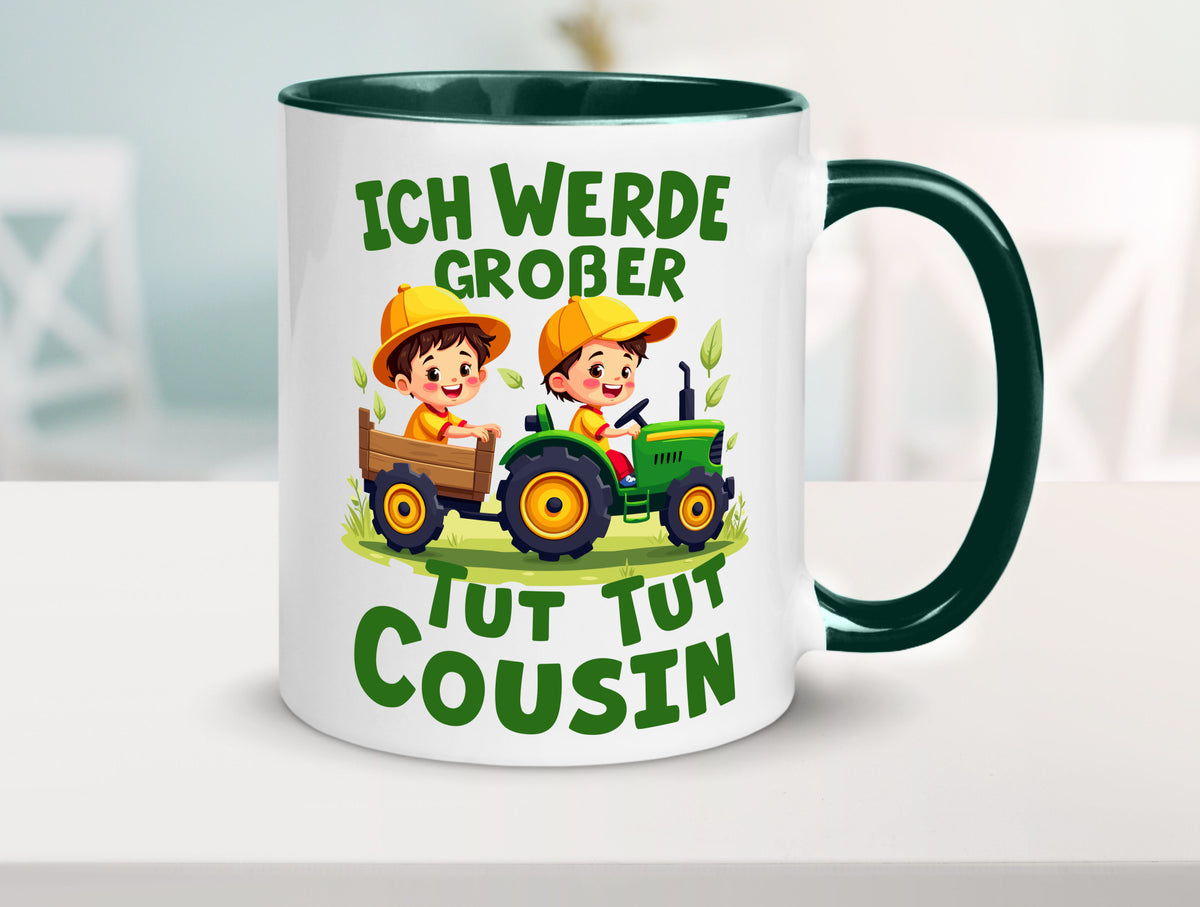 Ich werde Großer Cousin | Familie Bauer lustiger Spruch Geschenk Geschenkidee Tasse