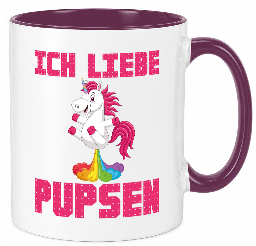 Ich liebe pupsen | Einhorn Pups lustiger Spruch Humor Geschenkidee Tasse