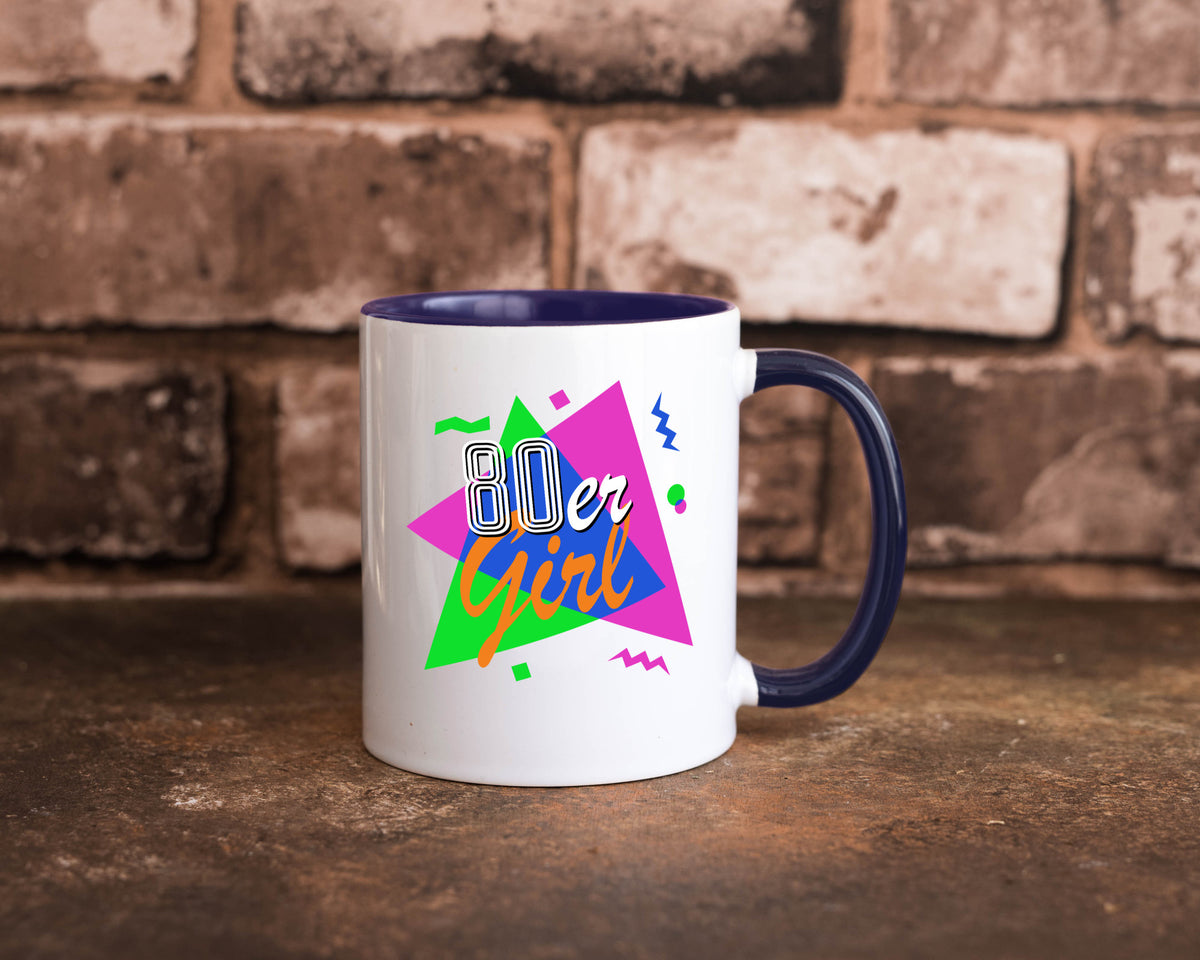 80er Girl - Jahre bunt + verrückt retro Humor Geschenkidee Tasse