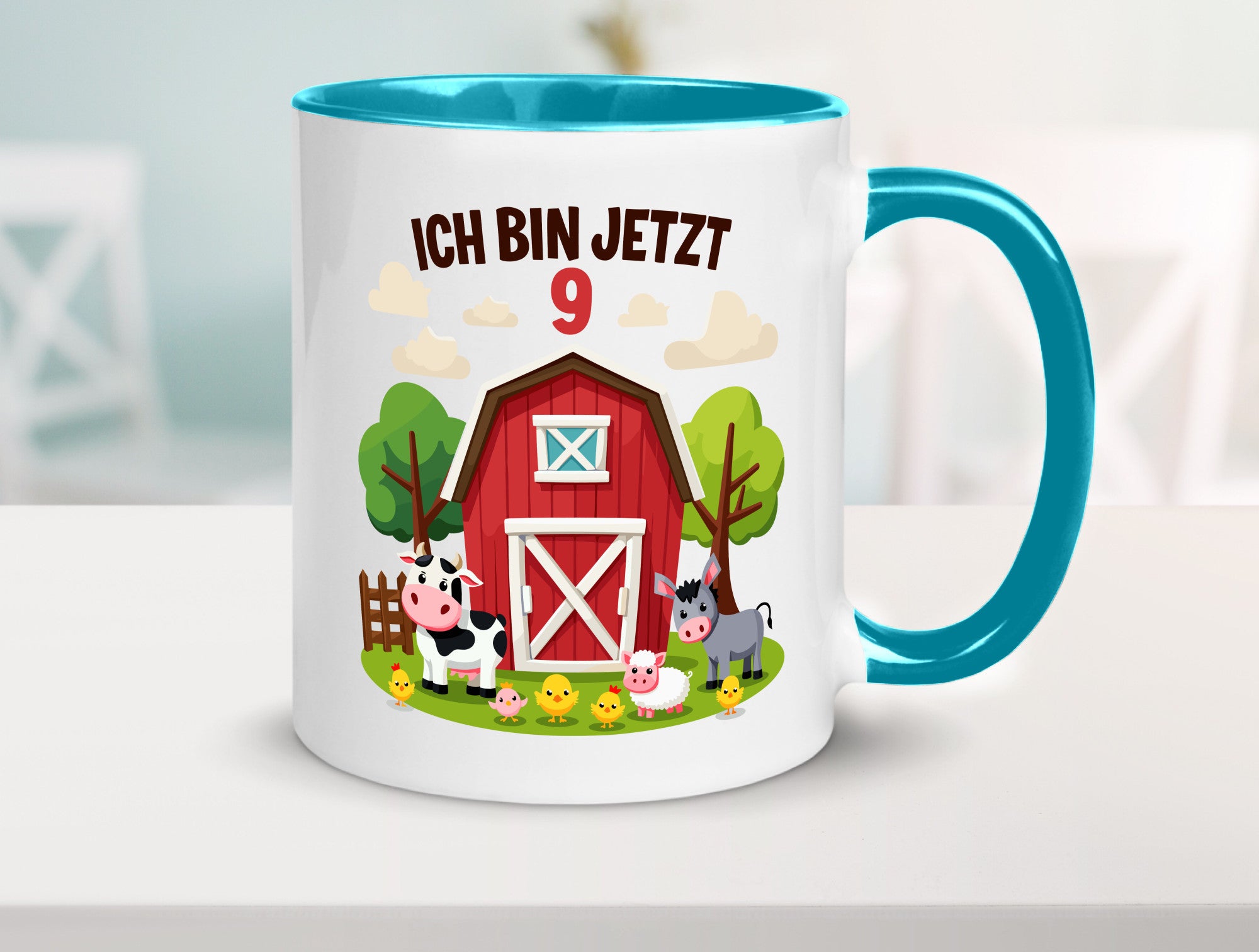 9. Geburtstag | 8 Jahre Bauernhof und Tiere Humor Geschenkidee Tasse