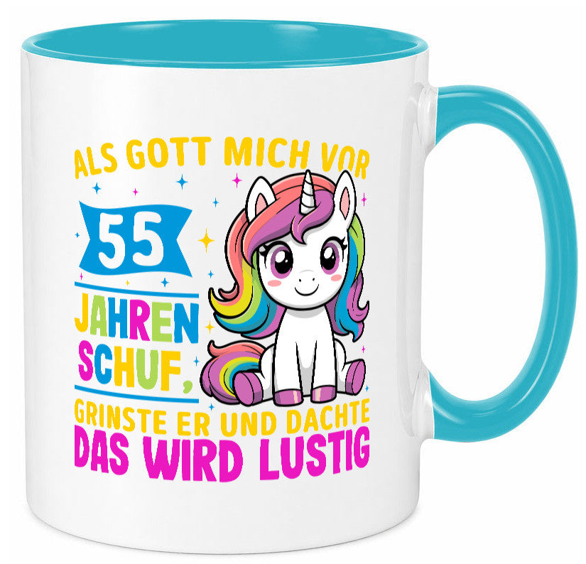 55. Geburtstag | Als Gott mich schuf 40 Jahre v2 lustiger Spruch Geschenk