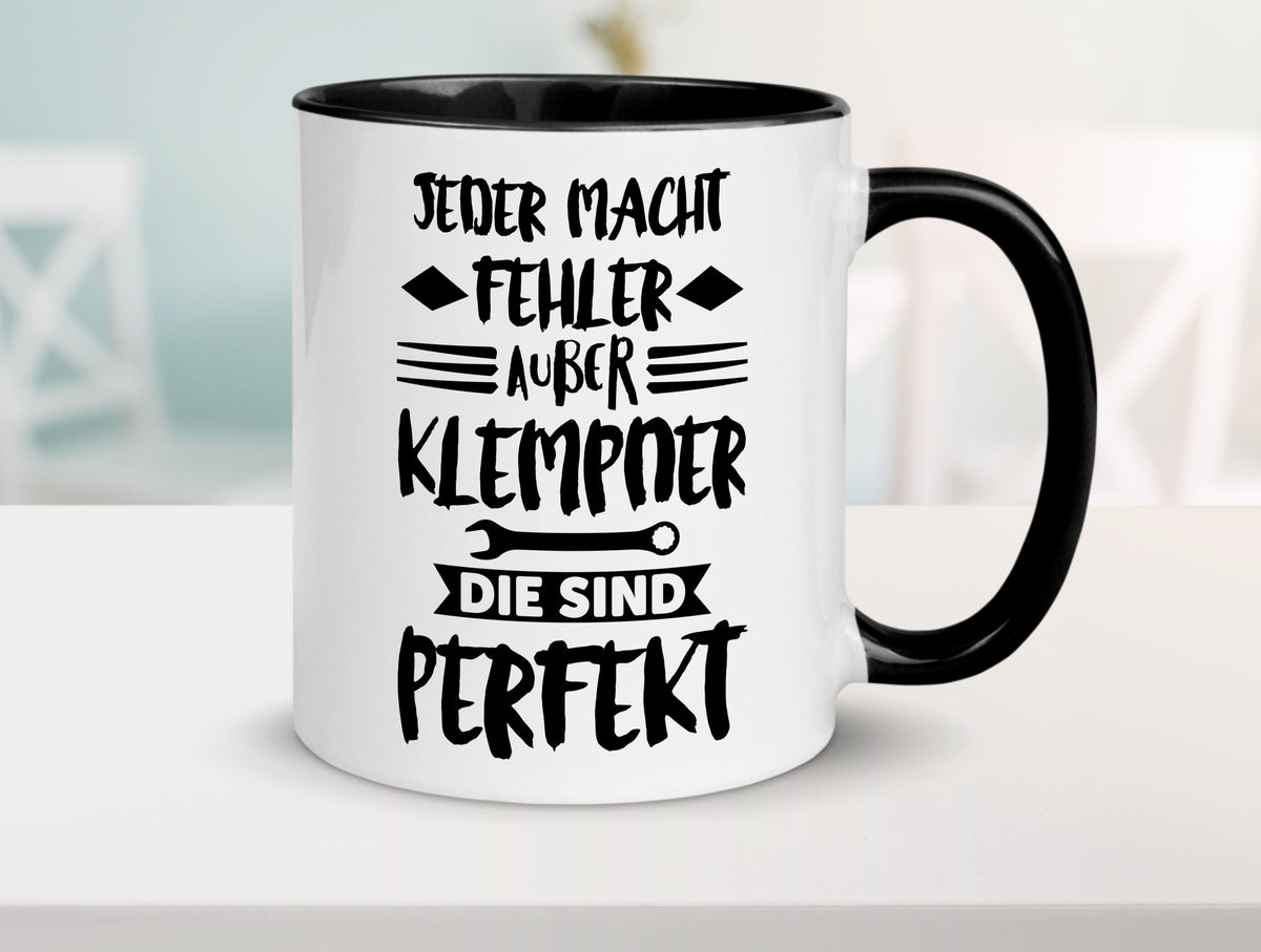 Jeder macht fehler nur Klempner sind Perfekt Humor Geschenkidee Tasse