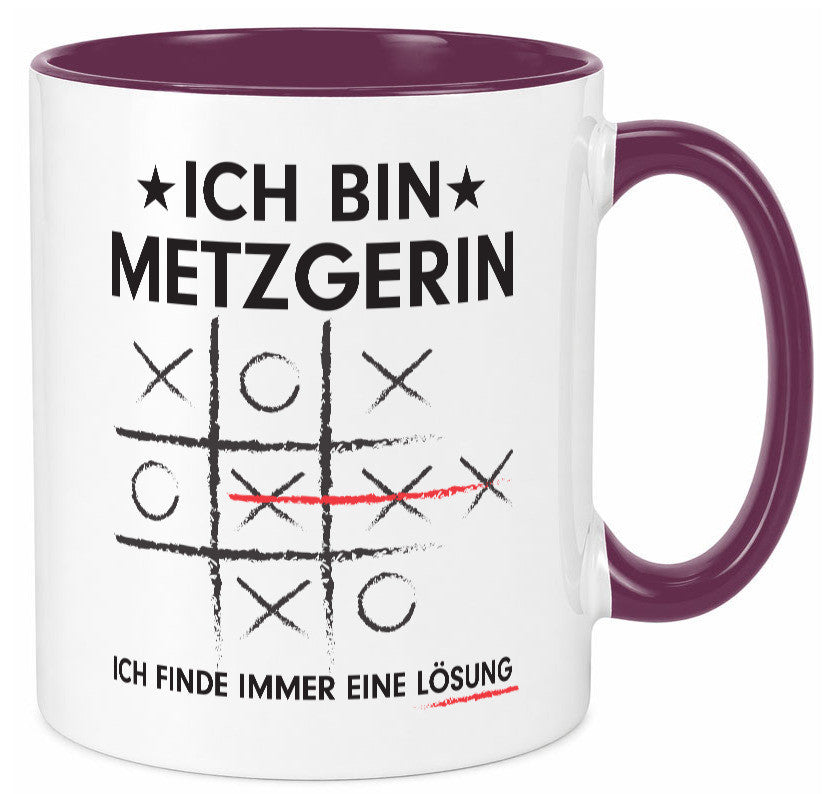Löse Probleme: Metzgerin | Fleischerin Humor Geschenkidee Tasse