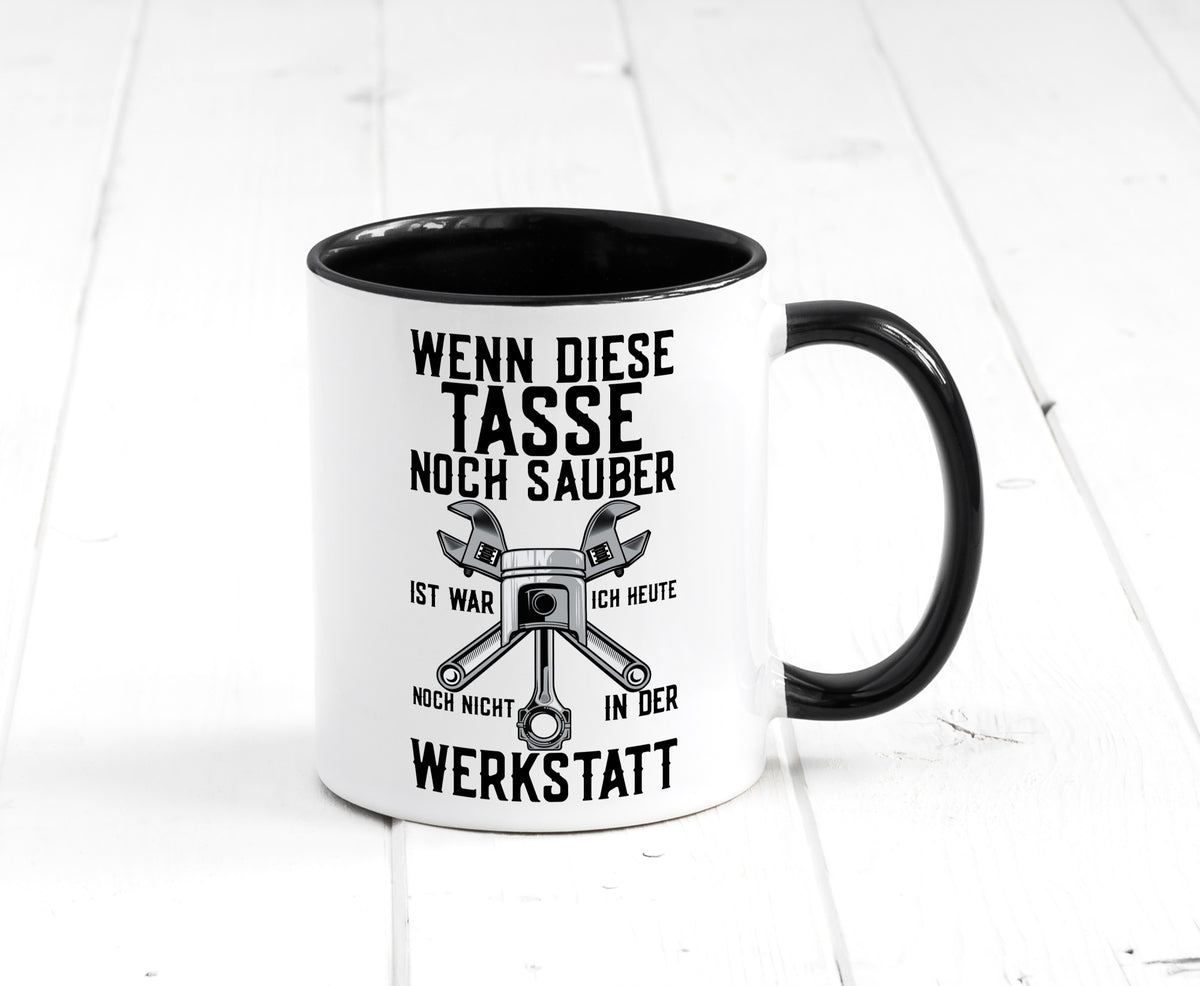 Werkstatt | KFZ Mechaniker Auto Werkzeug Zahnrad lustiger Spruch Geschenk Humor Tasse