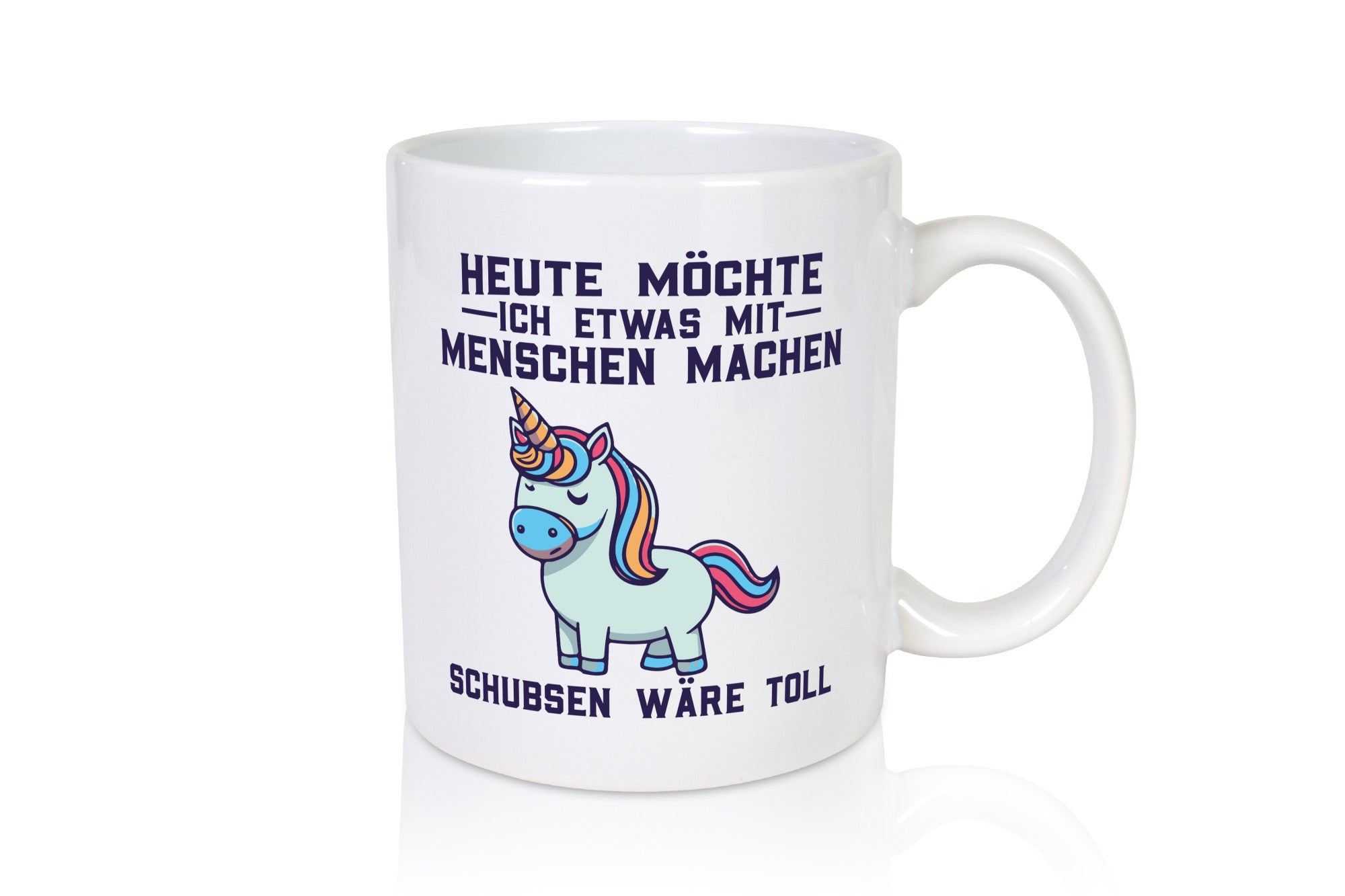 Heute möchte ich Menschen schubsen | Einhorn v2 Geschenk Humor Geschenkidee