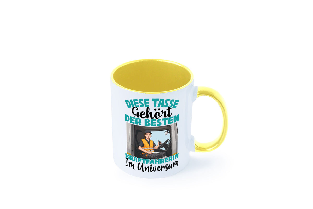 Im Universum: Kraftfahrerin | Lastwagen LKW lustig Humor Geschenkidee Geschenk Tasse