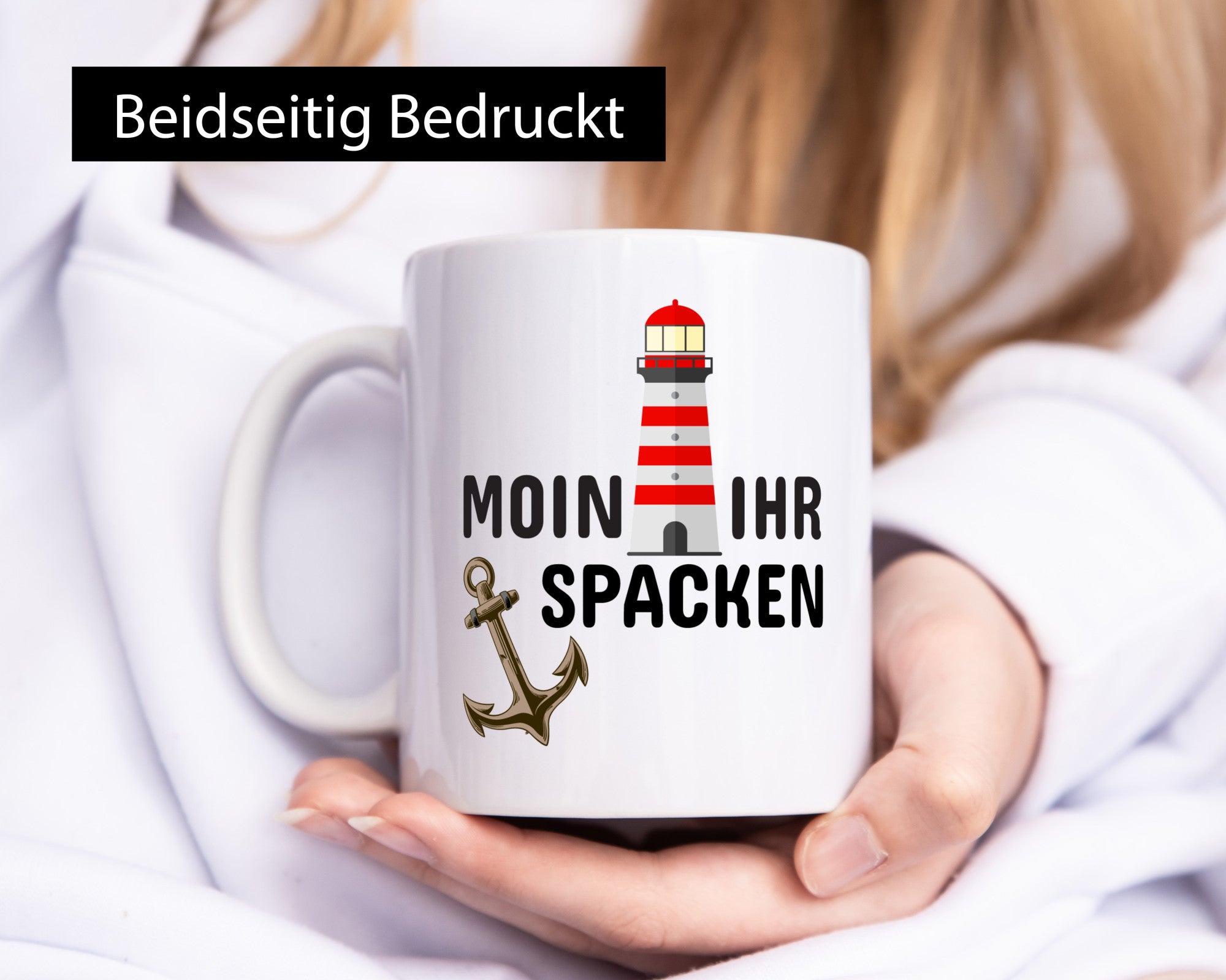 Moin Ihr Spacken | Norddeutscher Tasse Leuchtturm Geschenkidee Humor