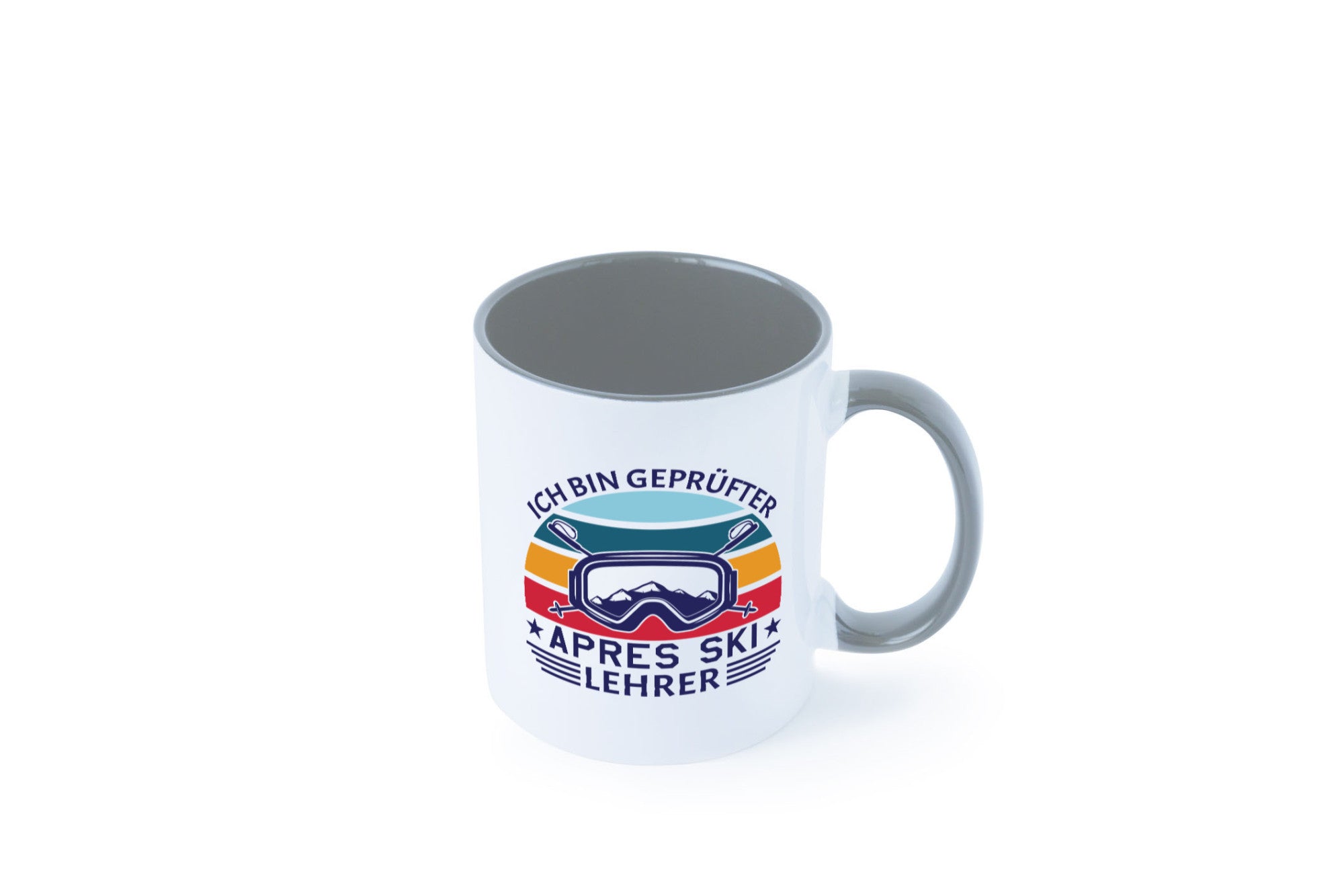 Geprüfter Apres Ski Lehrer | Ski-Brille Berge Ski-Stöck lustig Humor
