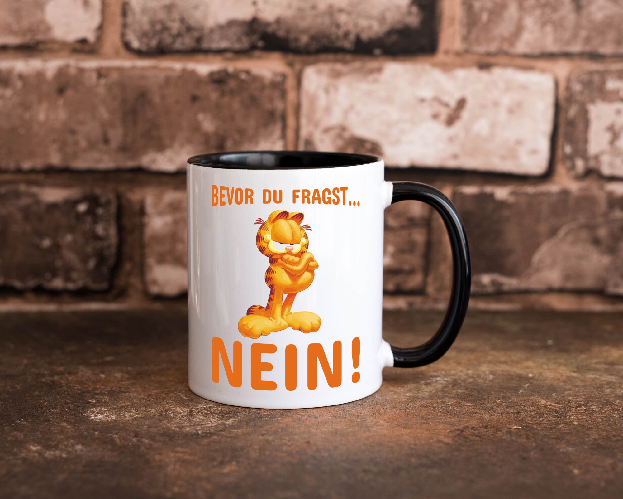 Bevor du fragst? Nein! | grimmige Katze Spruchtasse lustig Tierliebhaber Humor