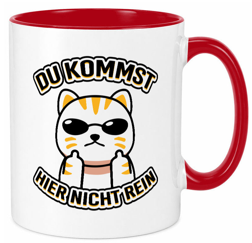 Du kommst hier nicht rein | Böse Katze Humor Tierliebhaber Geschenkidee Tasse