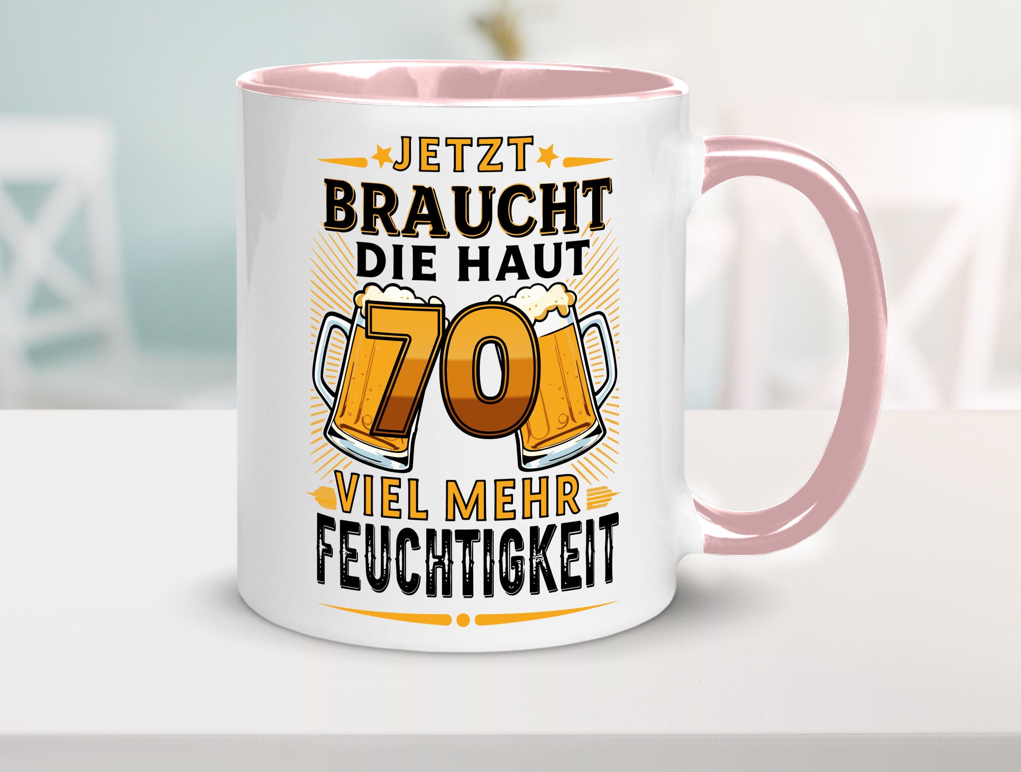 70 braucht die haut mehr Feuchtigkeit | 70. Geburtstag Humor Geschenkidee Tasse
