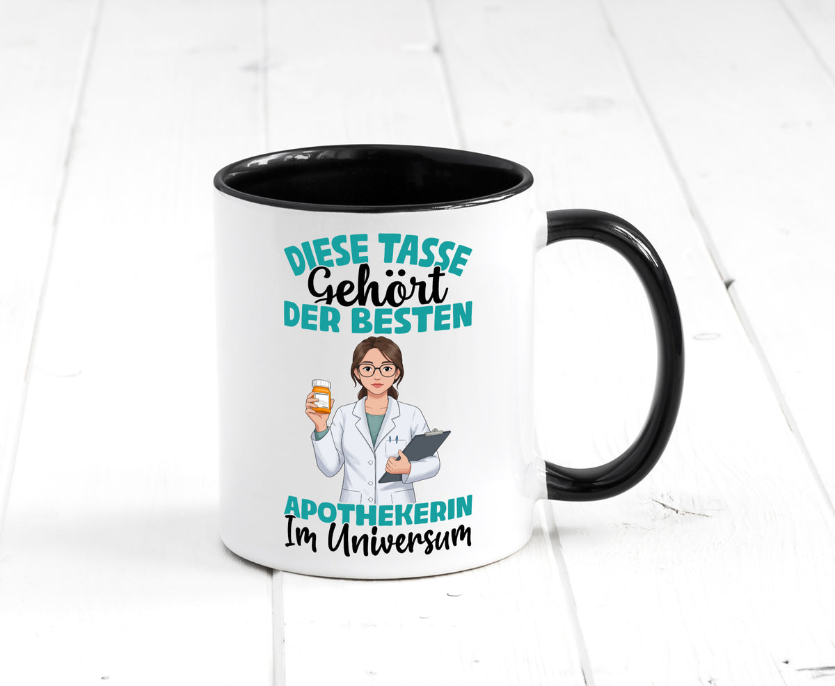Im Universum: Apothekerin | Apotheke Pharmazie lustiger Spruch Geschenk Humor Tasse