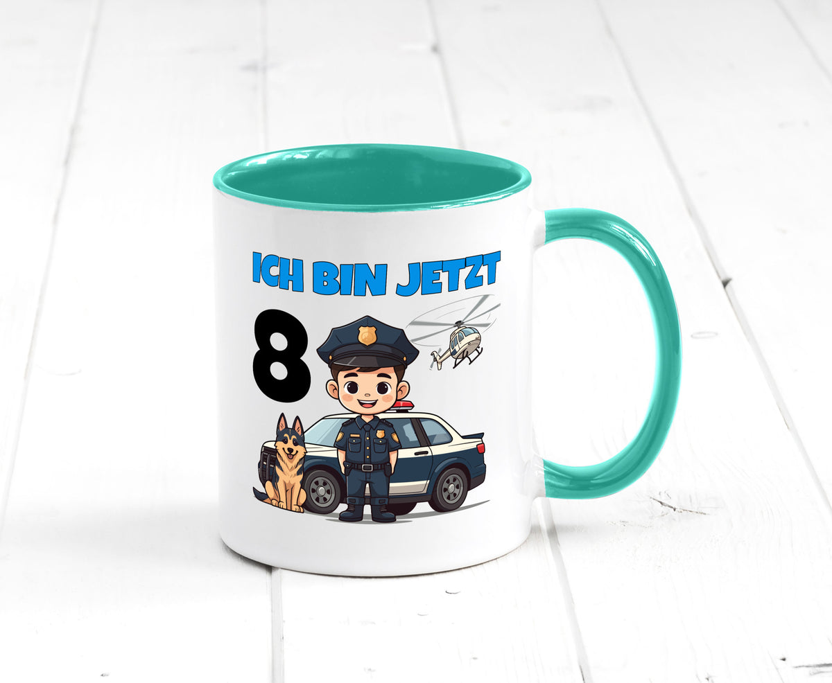 8. Geburtstag | 8 Jahre Polizei Kind Polizeiauto lustig Geschenkidee Geschenk Tasse