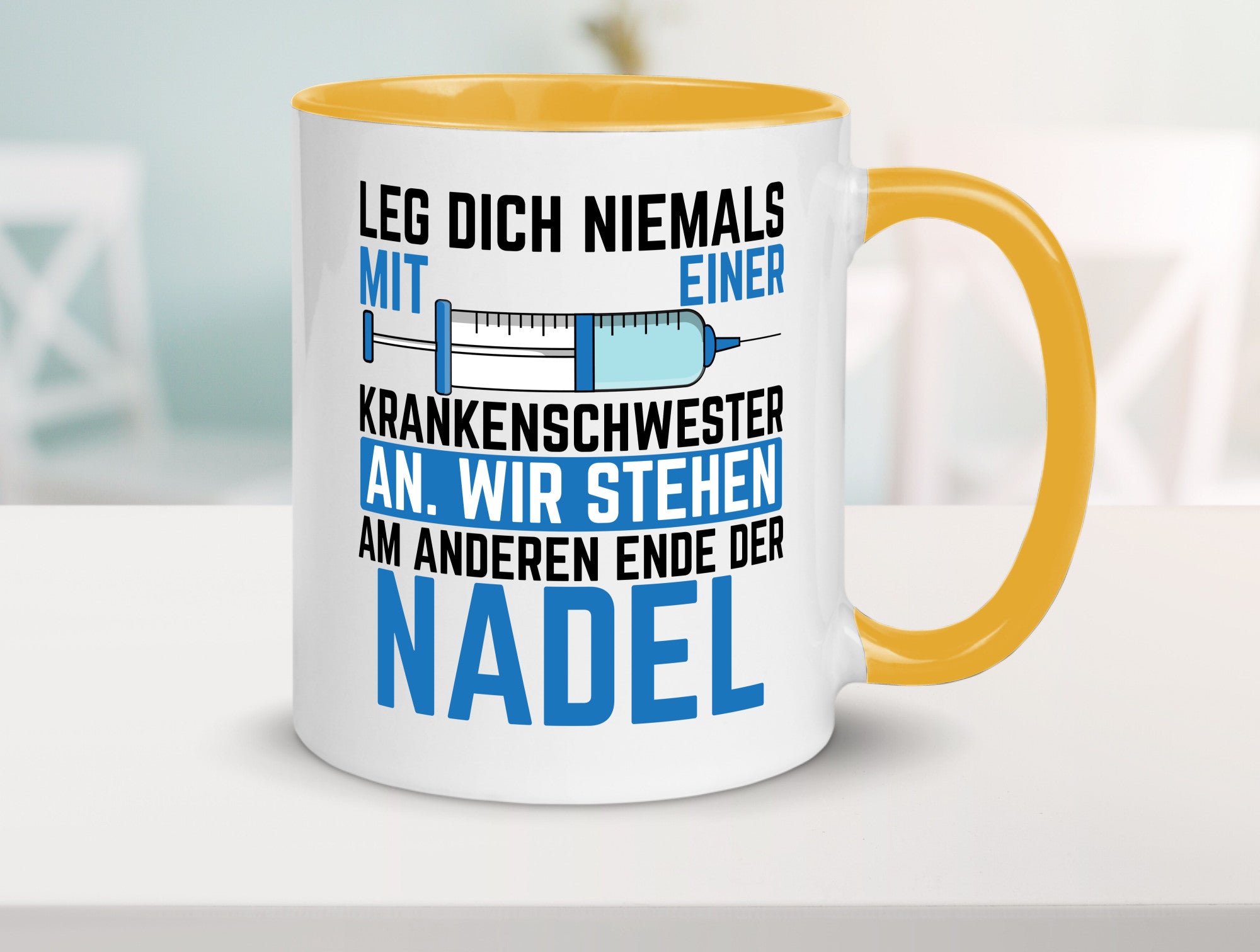 Krankenschwester anlegen | Nadel Spritze Klinik Spruch Geschenkidee Humor Tasse