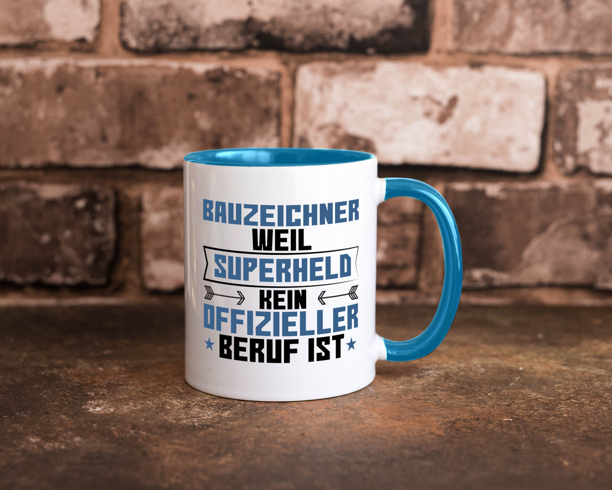 Superheld Bauzeichner | Zeichner Geschenk Humor Geschenkidee lustiger Spruch Tasse