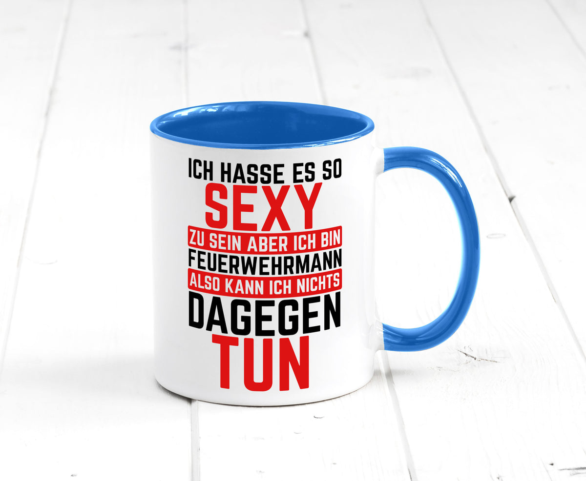 Sexy Feuerwehrmann | Helden Flammen Brandeinsatz lustig Humor Geschenkidee Tasse