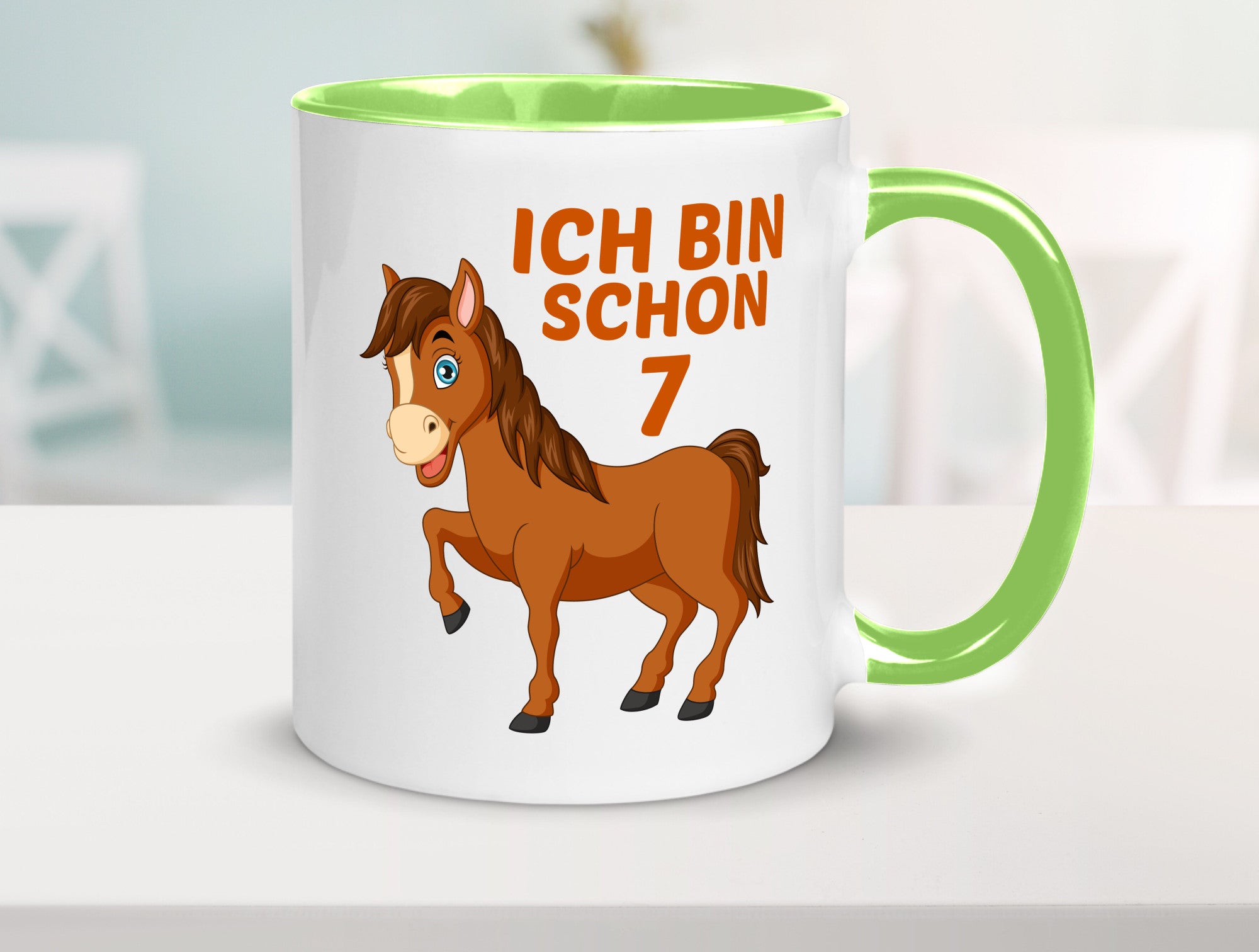 7. Geburtstag | Ich bin schon 7 Pferde Pony Humor Geschenkidee Tasse