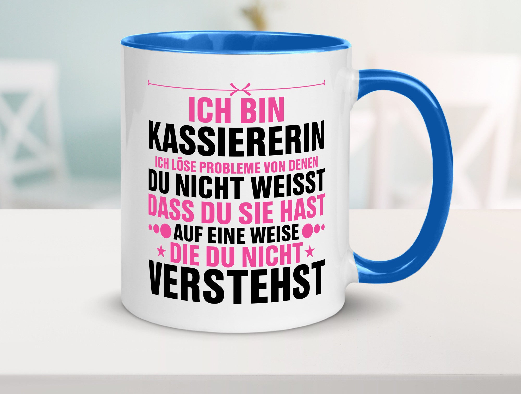 Löse Probleme: Kassiererin v2 lustiger Spruch Geschenk Humor Geschenkidee Tasse