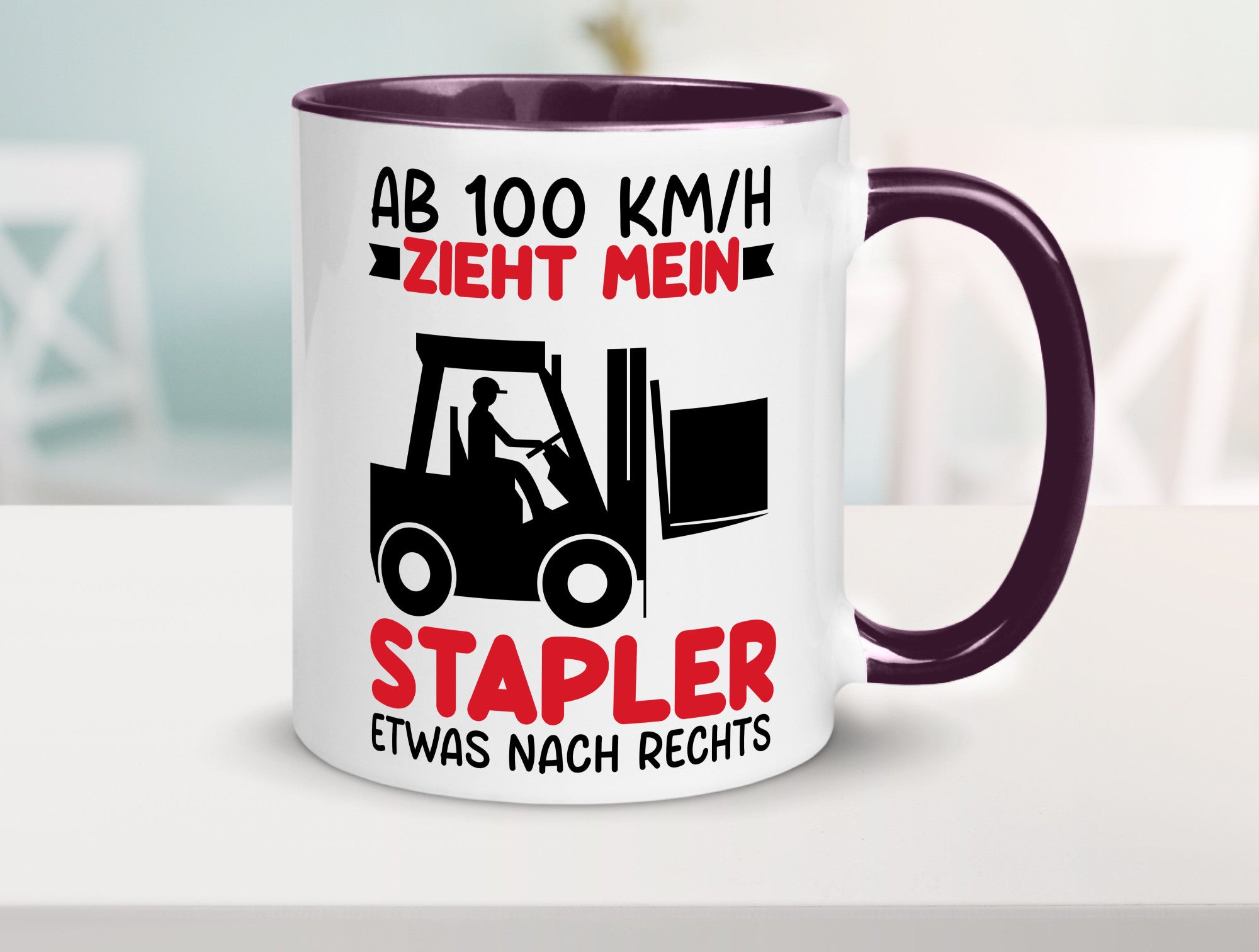 Stapler zieht nach Rechts | Staplerfahrer Arbeit Geschenkidee Kollegen Büro