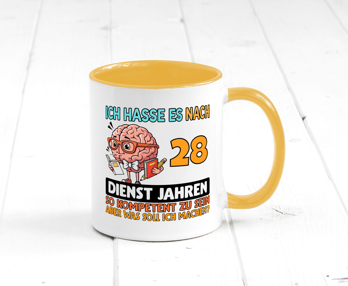 28 Dienstjahre | Arbeit Kompetent Geschenkidee Kollegen Büro Humor Tasse