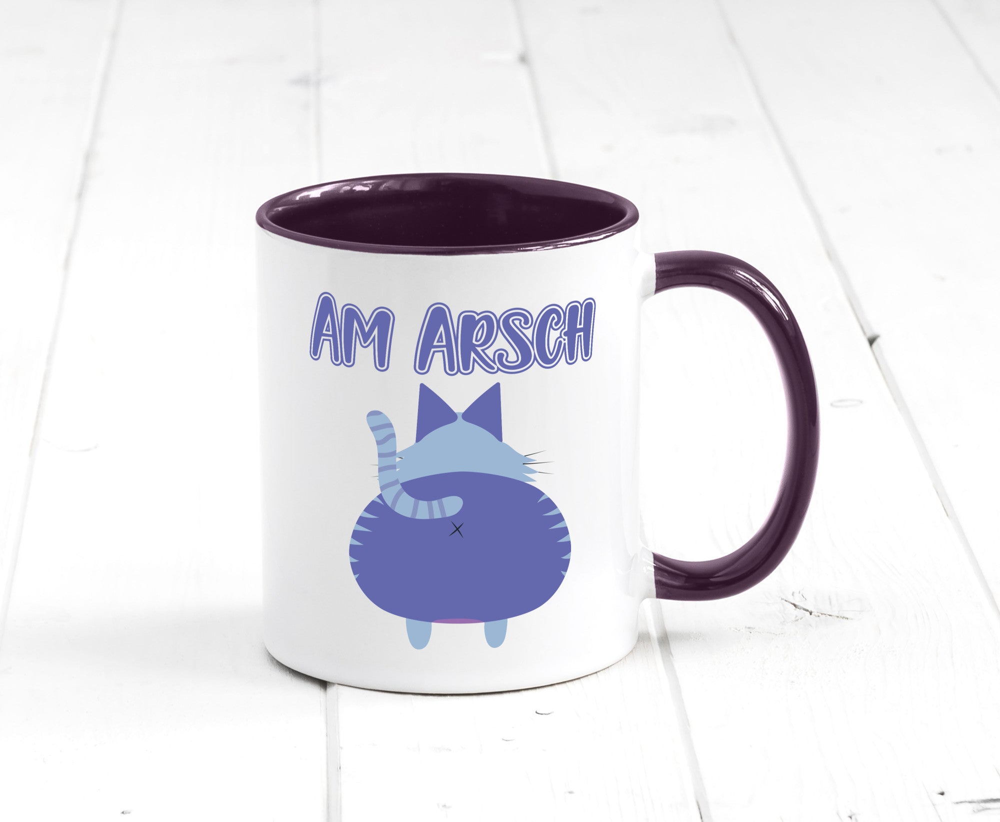 Am Arsch | Katzenmotiv Tasse Kollege Katzenbesitzer Geschenkidee Arbeit
