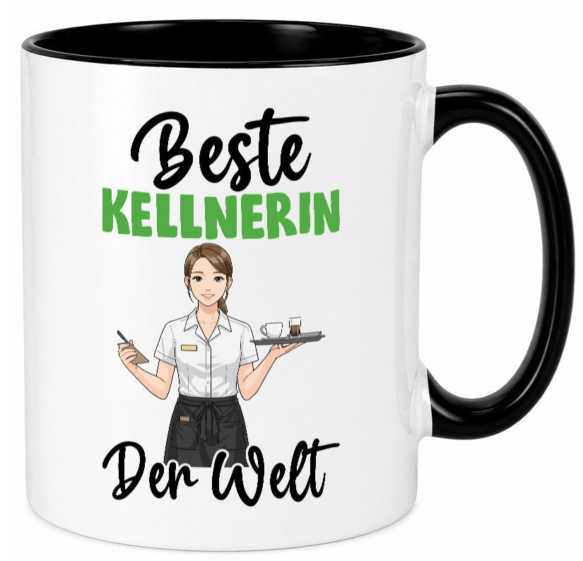 Beste Kellnerin | Beruf kellnern Bedienung v2 Humor Arbeit Kollegen Büro Tasse